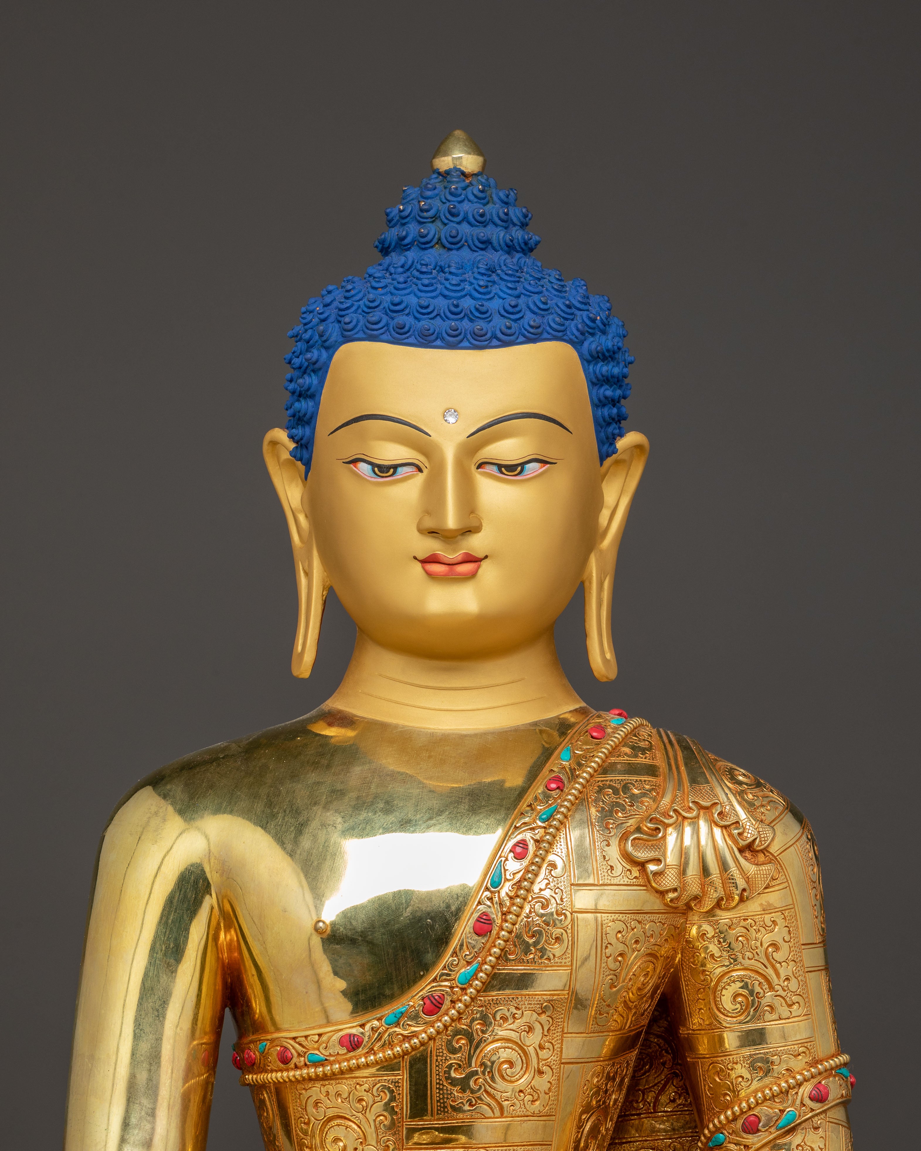 Handmade Golden Gautama Buddha Statue | Divine Dharma Teacher