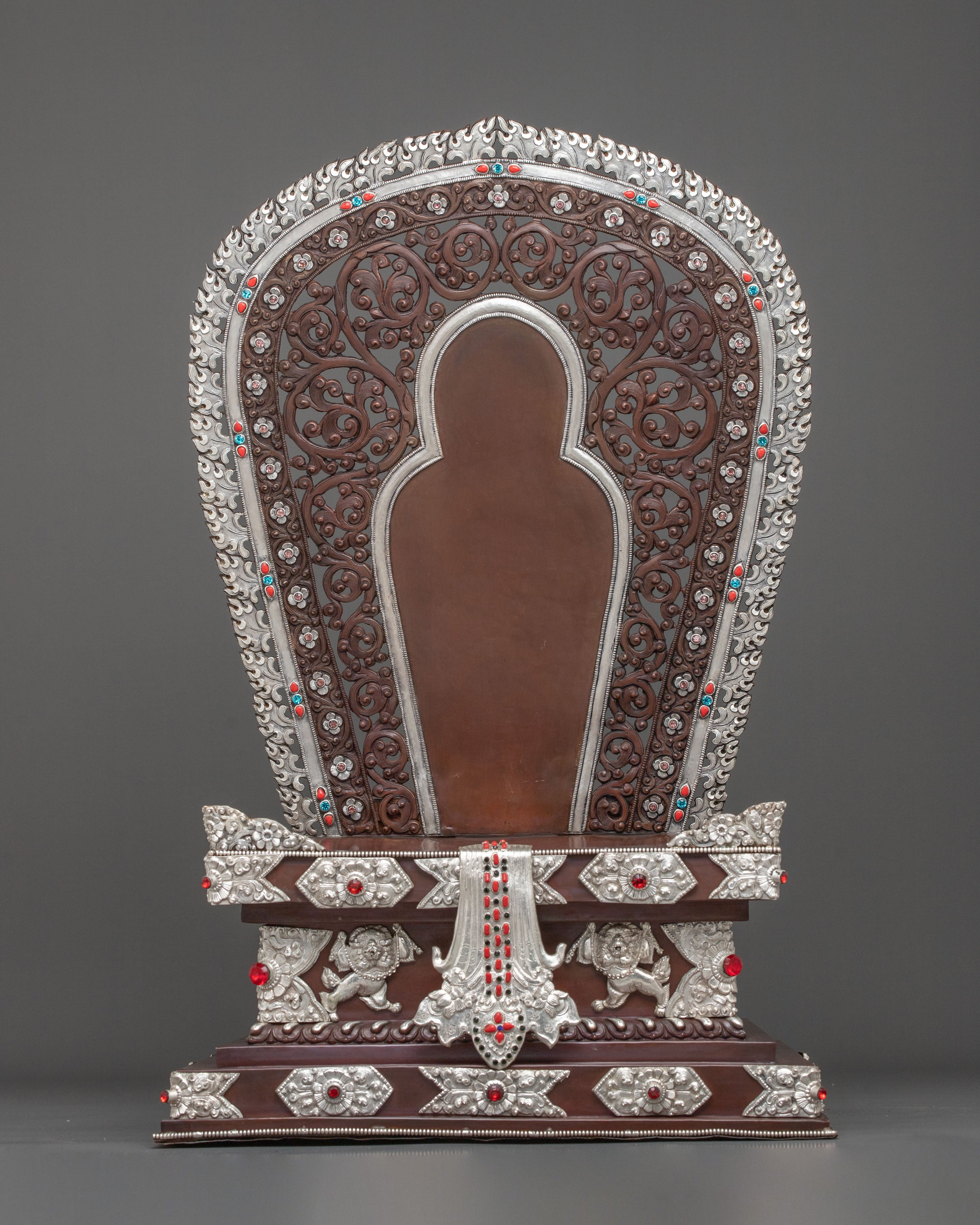 God Ganesh Statue on Throne | Silver Plated Divine Figurine