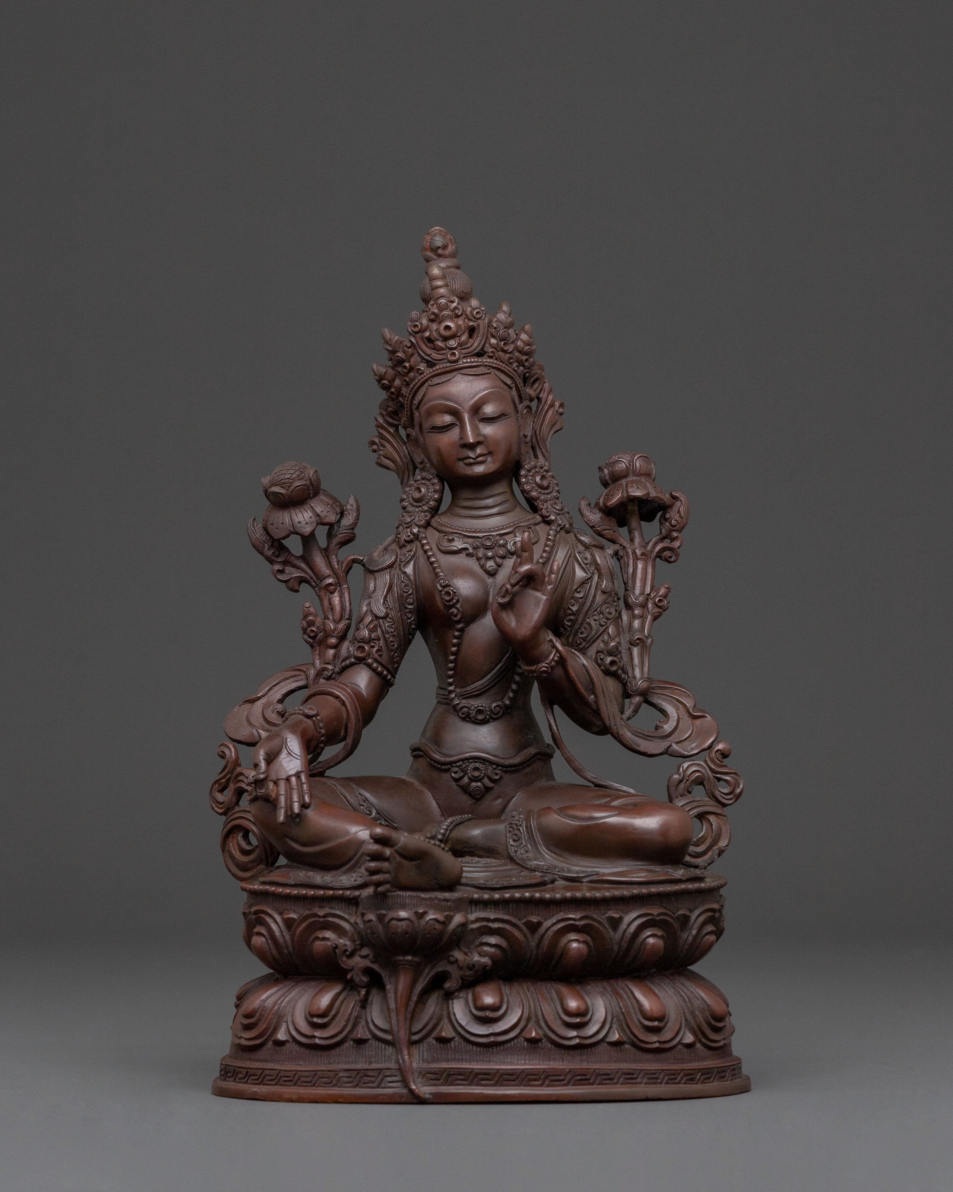 Green Tara Statue Protector of All Beings | Guardian of Mercy & Protection