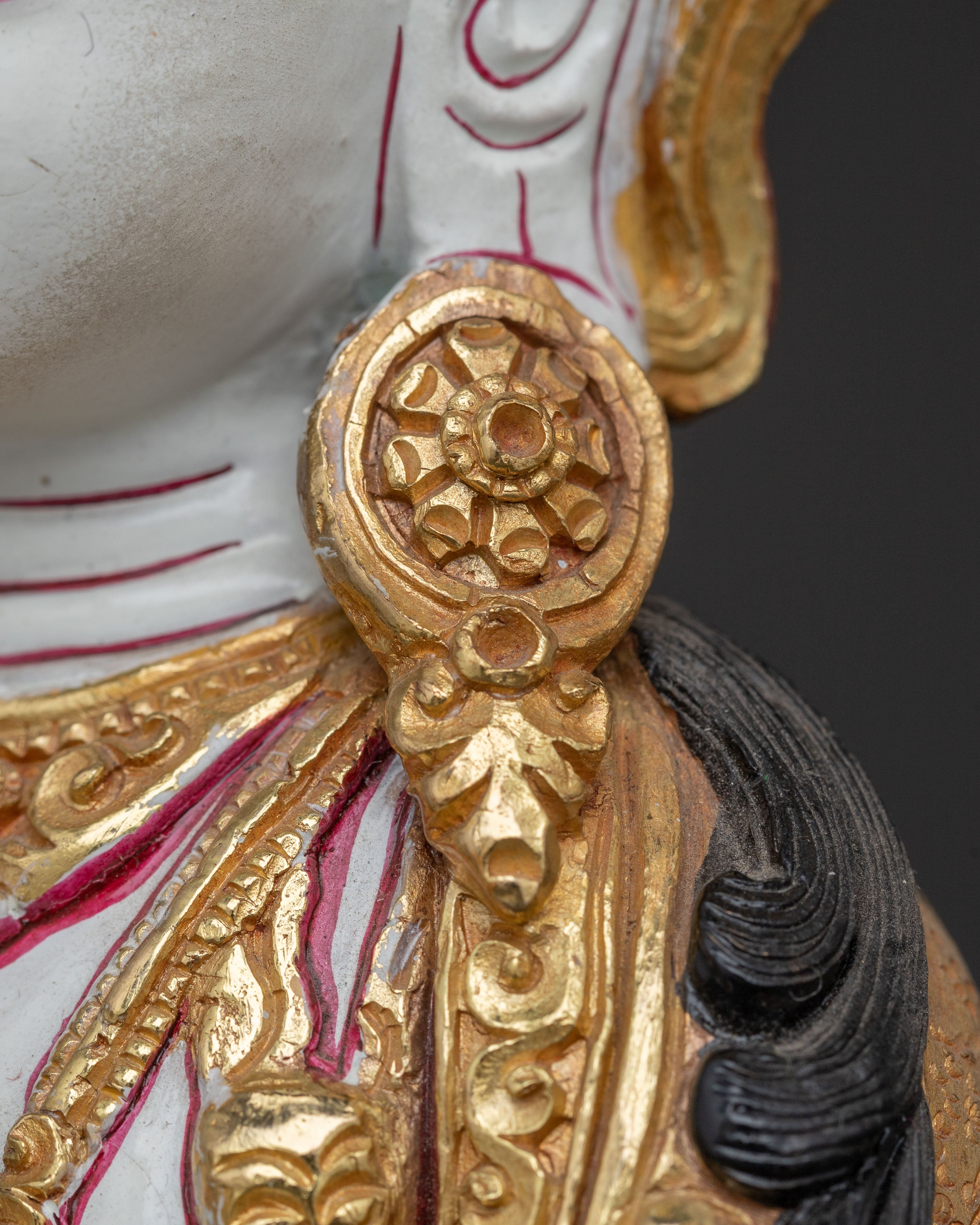 Chenrezig Bodhisattva Golden Statue | Handcrafted Nepalese Copper Sculpture