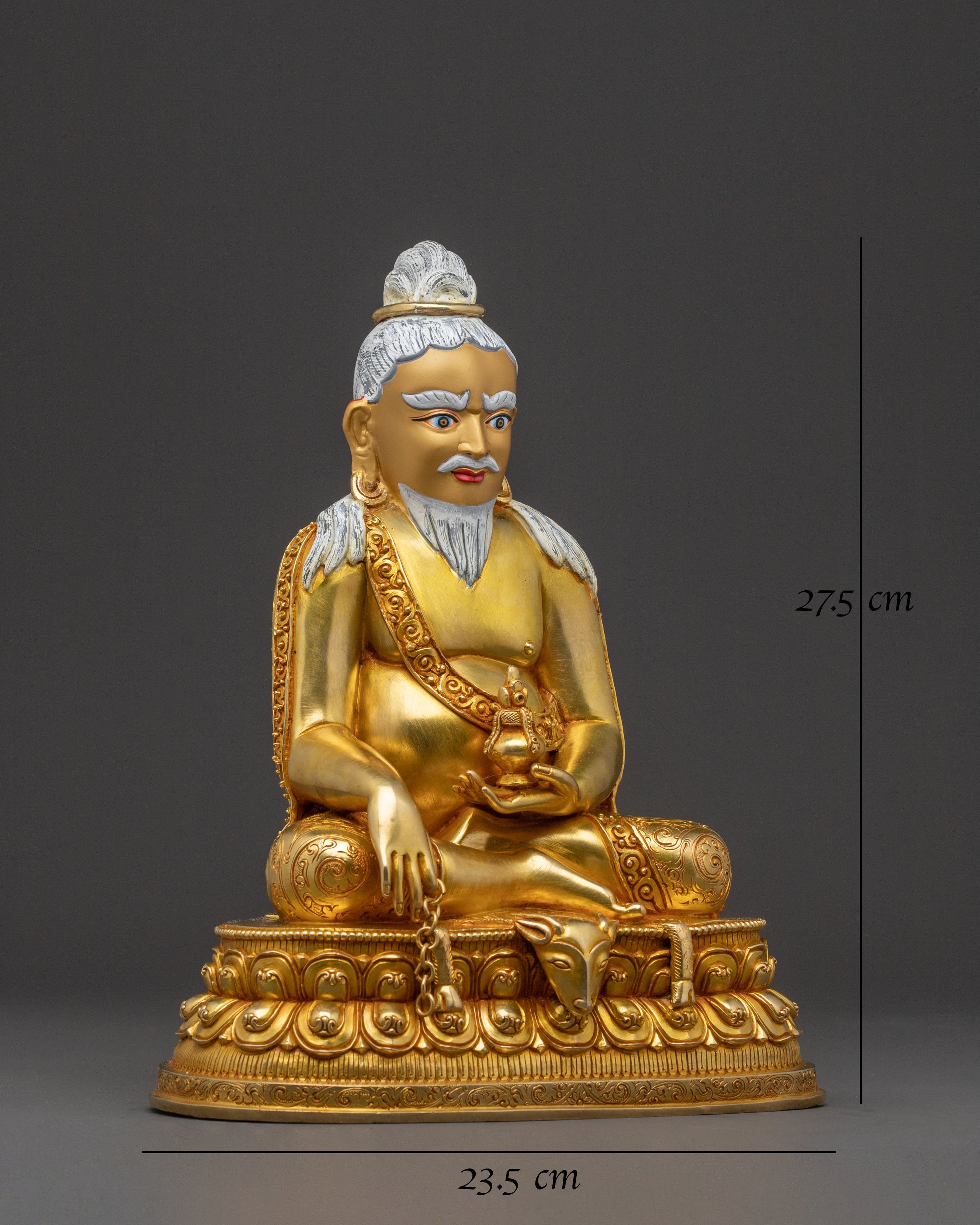 Master Thangtong Gyalpo Spiritual Statue: Hand-Gilded Copper Artistry
