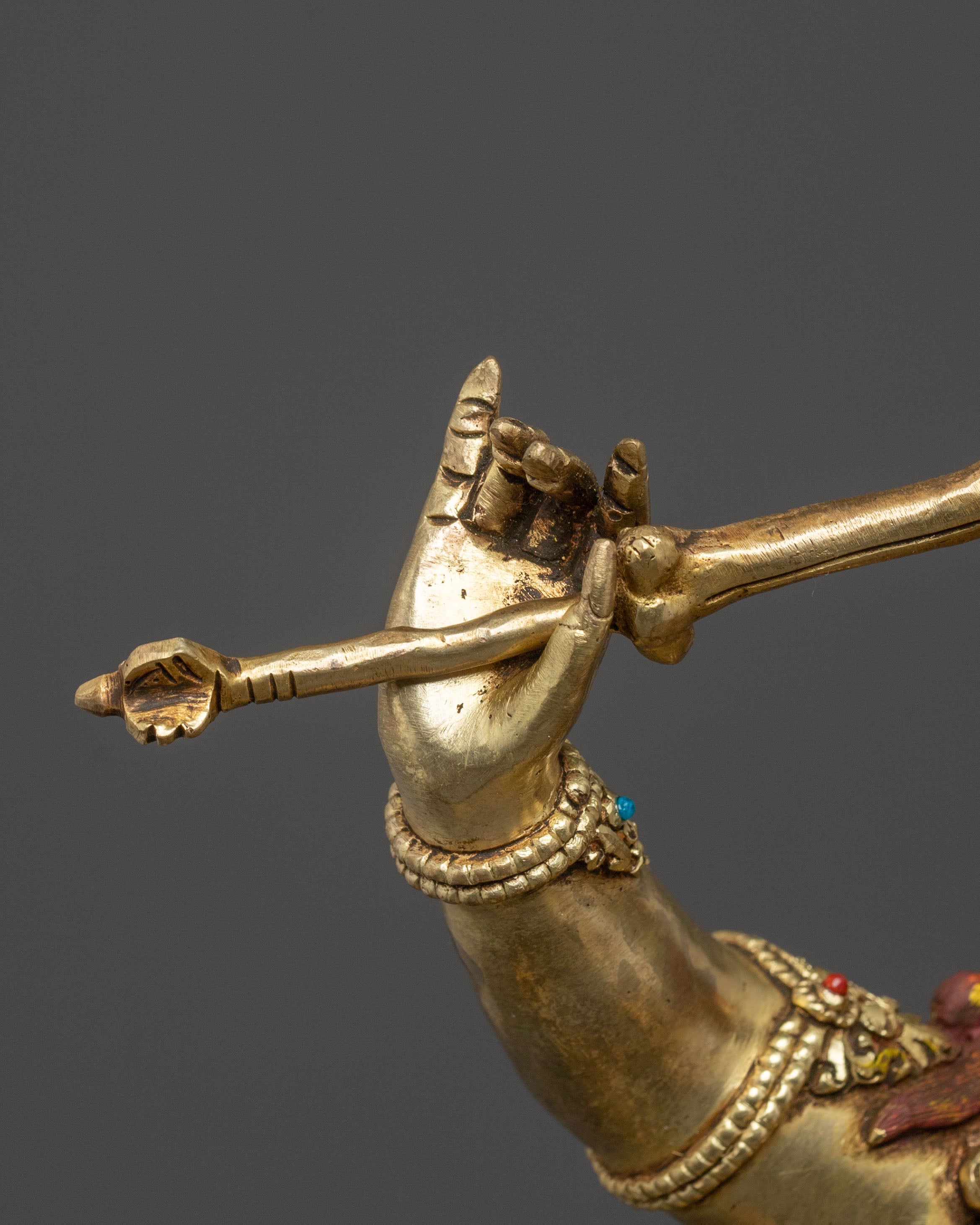 Yama Dharmaraja Protector Statue | 24k Gold Glided