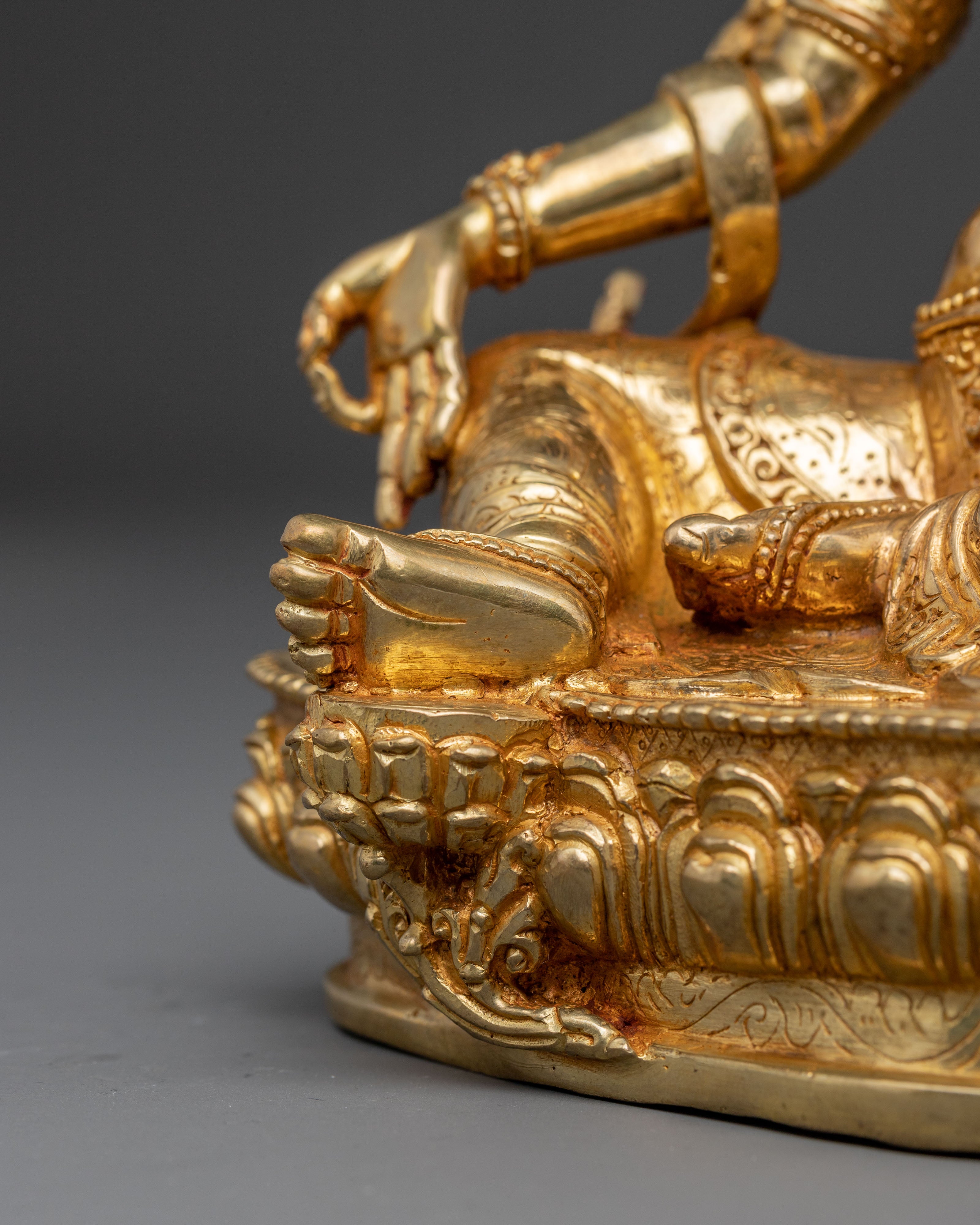 Mother Green Tara Copper Handmade Sculpture | Traditional Buddhist Art