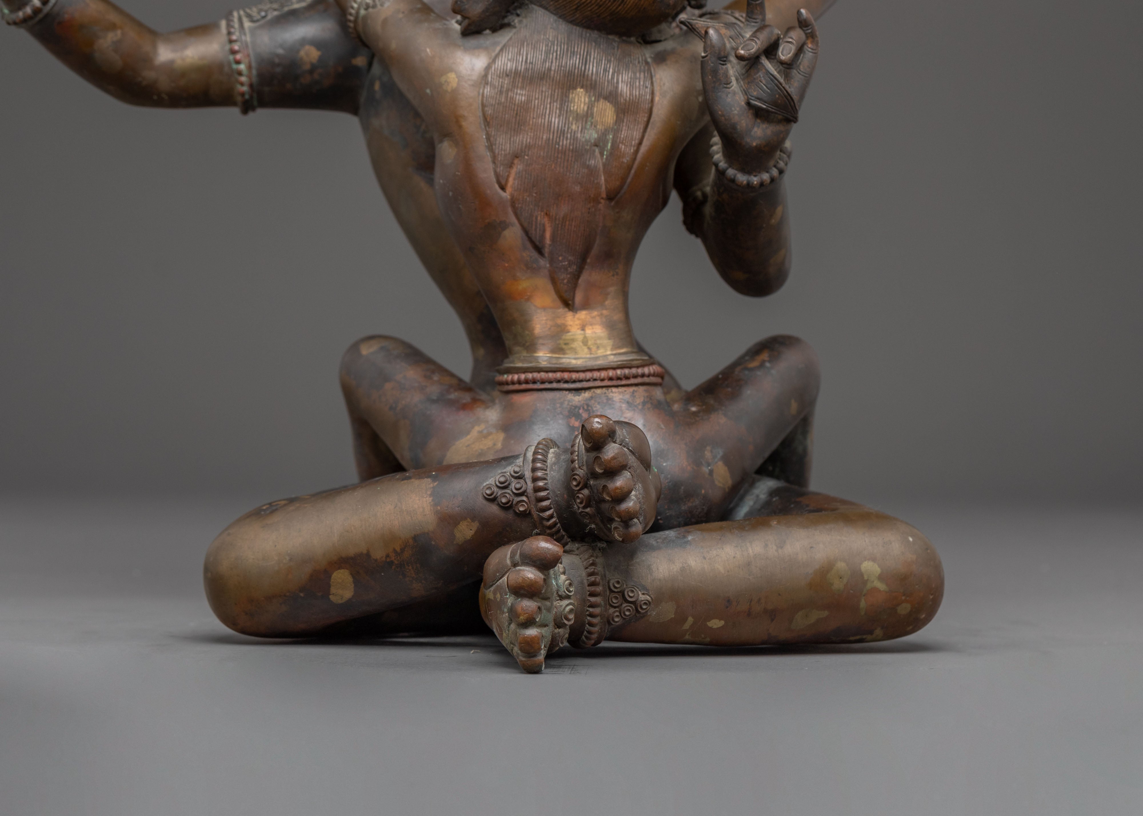 Handmade Manjushri with Consort Oxidized Statue – Ancient Wisdom Sculpture