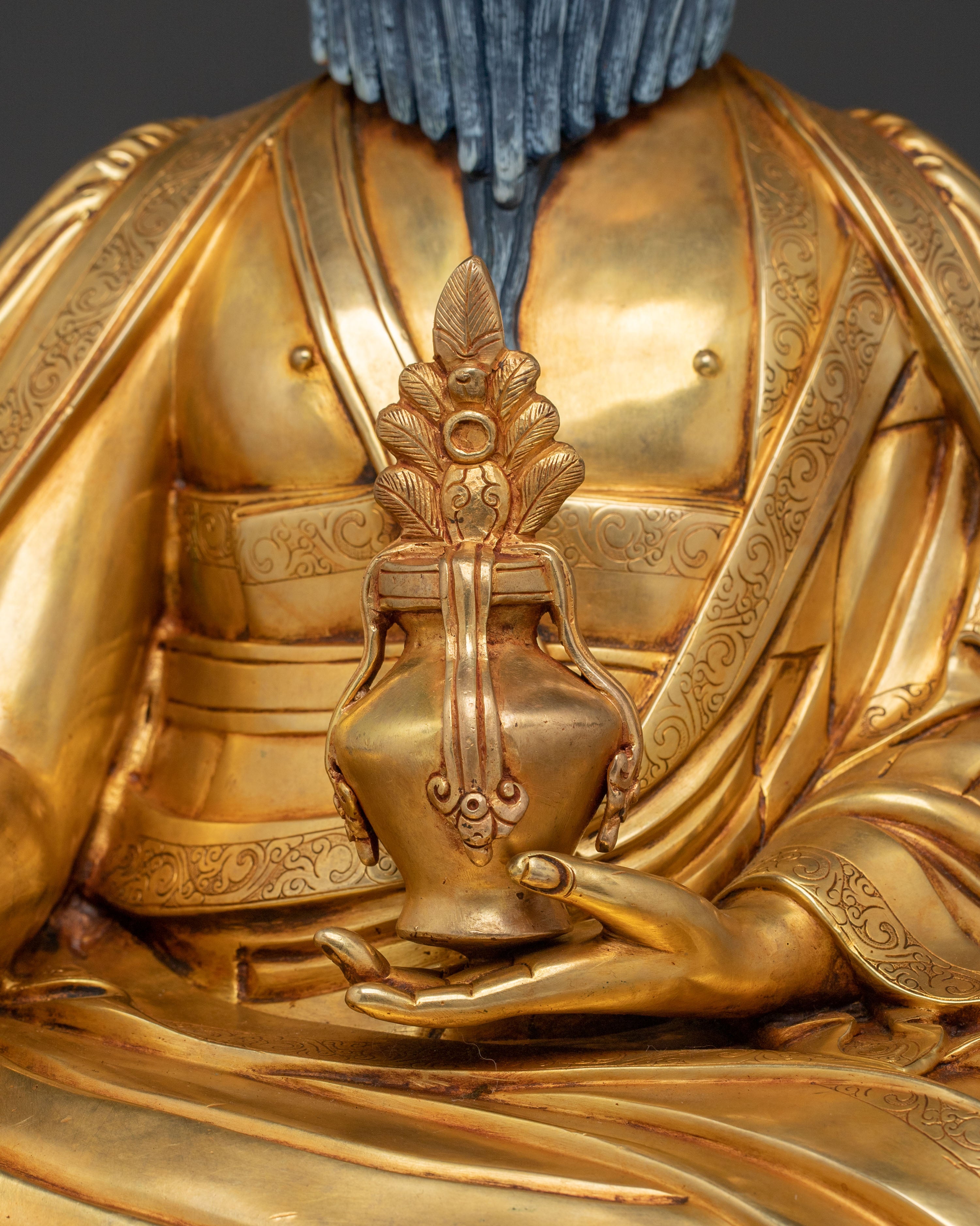 Guru Shapdum Figurine | 24K Gold Gilded Altar Decor