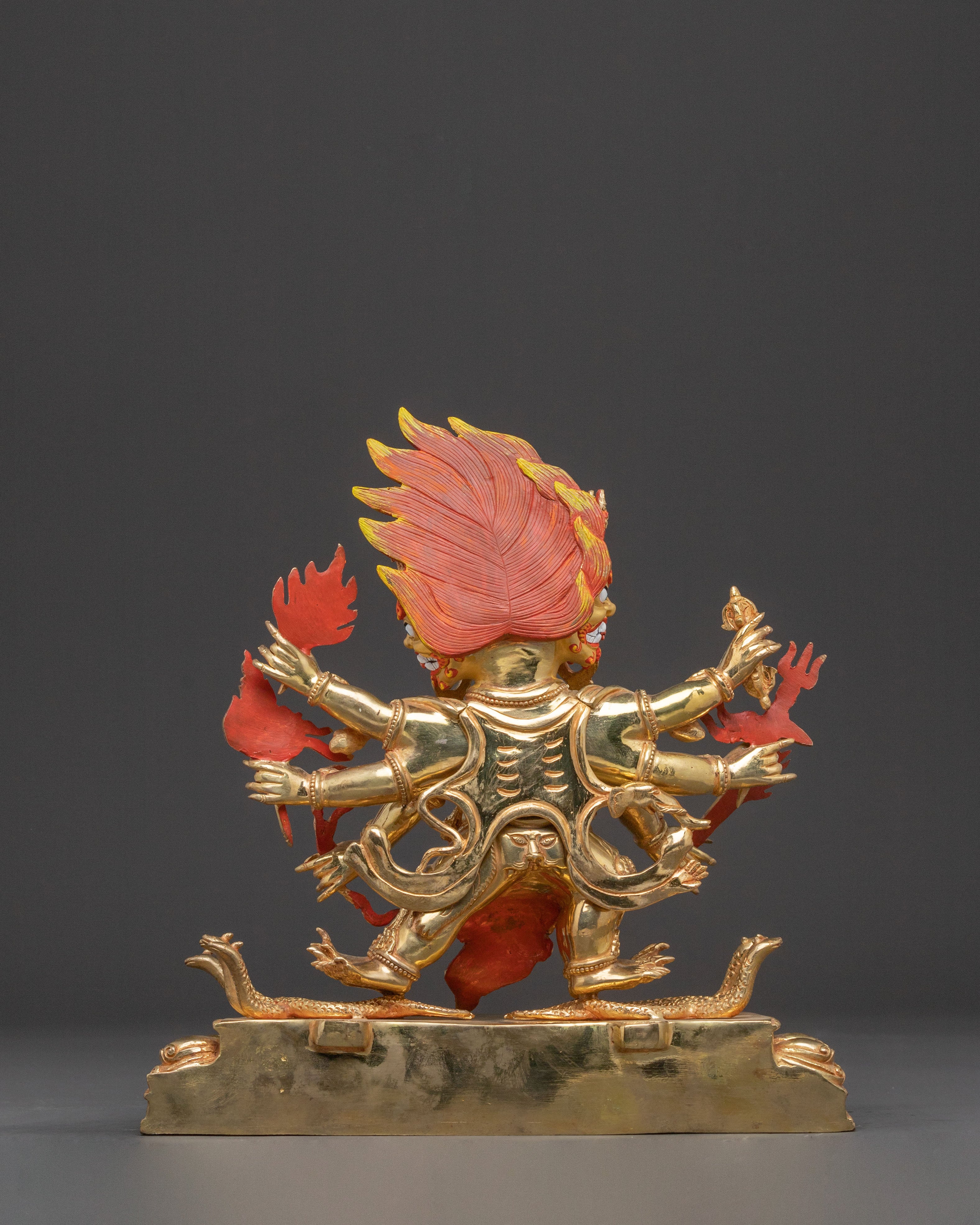 Hayagriva Dharma Guardian Statue - 24K Gold Gilded