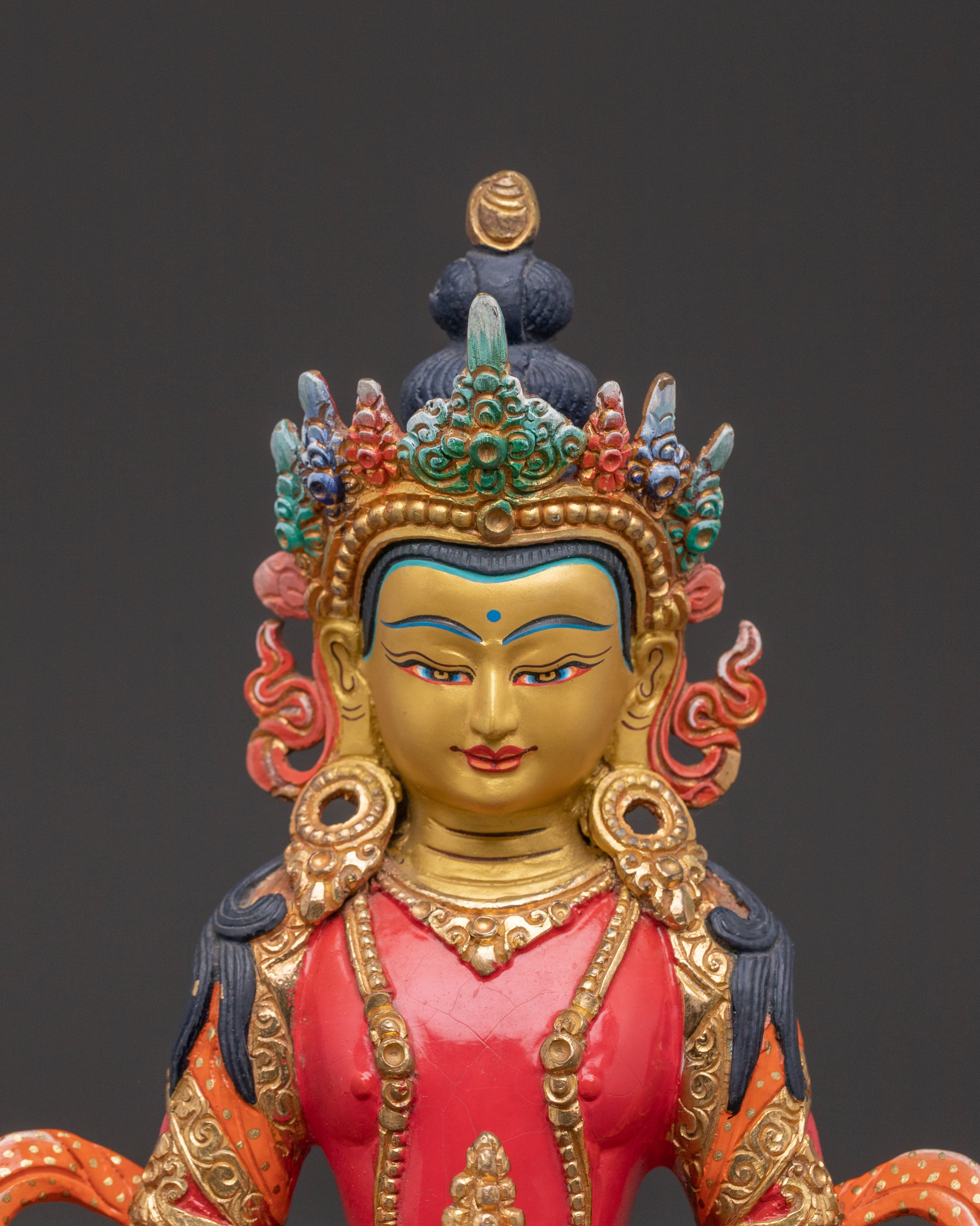 Amitayus Statue Eternal Life: Hand-Gilded Serenity