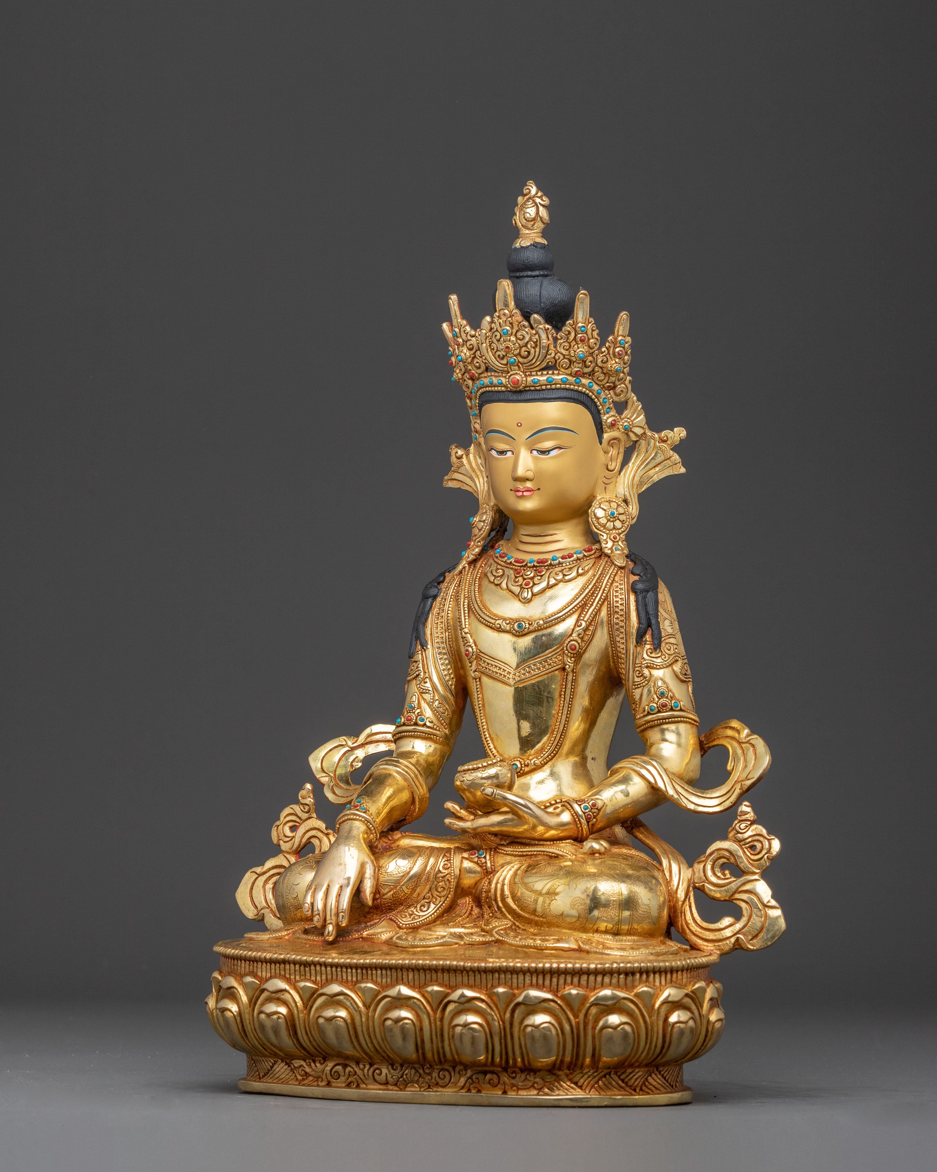 Statue of the Buddha, The Sage of Shakya Clan | 24K Gold Gilded Sculpture