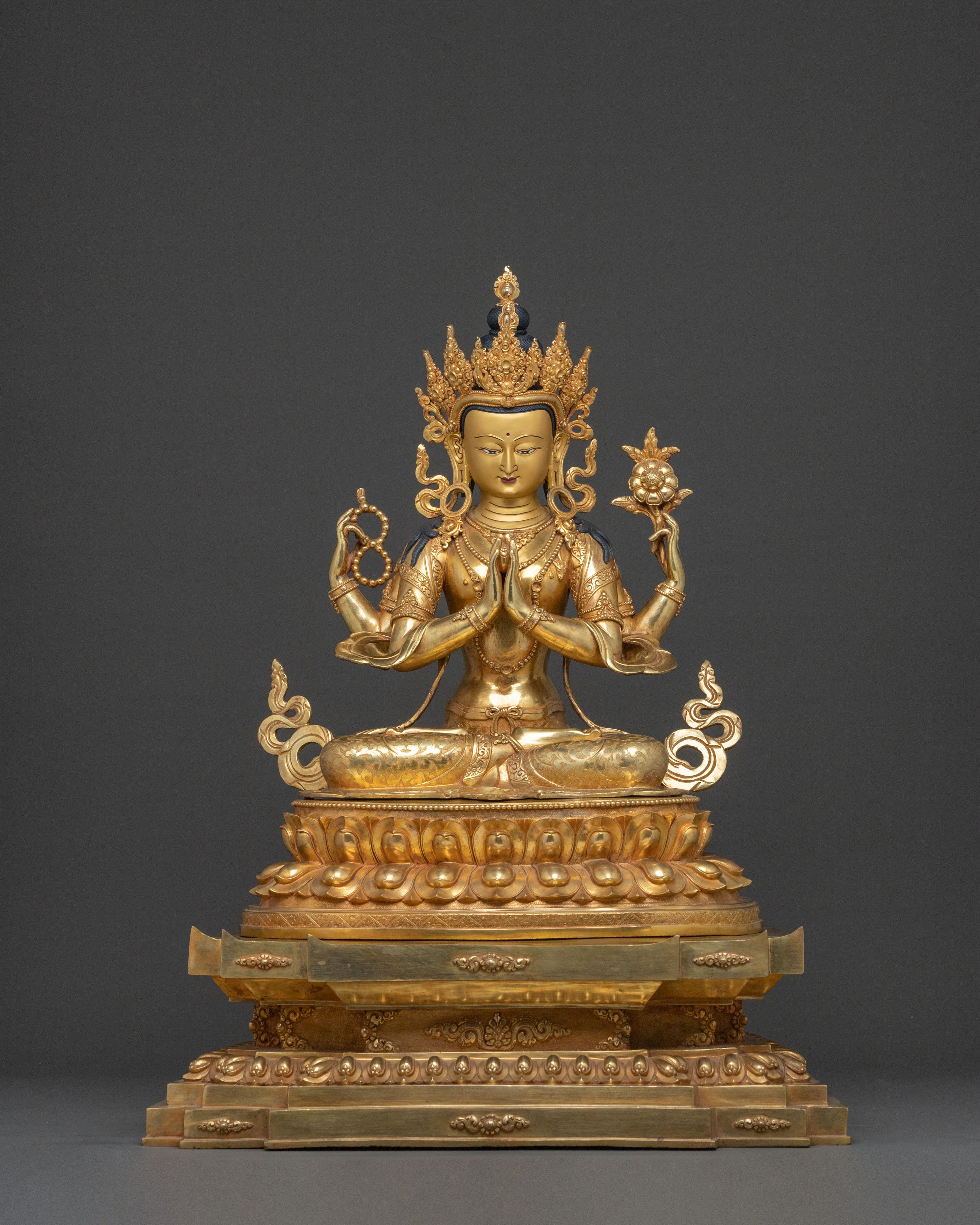 Four-Armed Chenrezig Figurine | Spiritual Home Decor