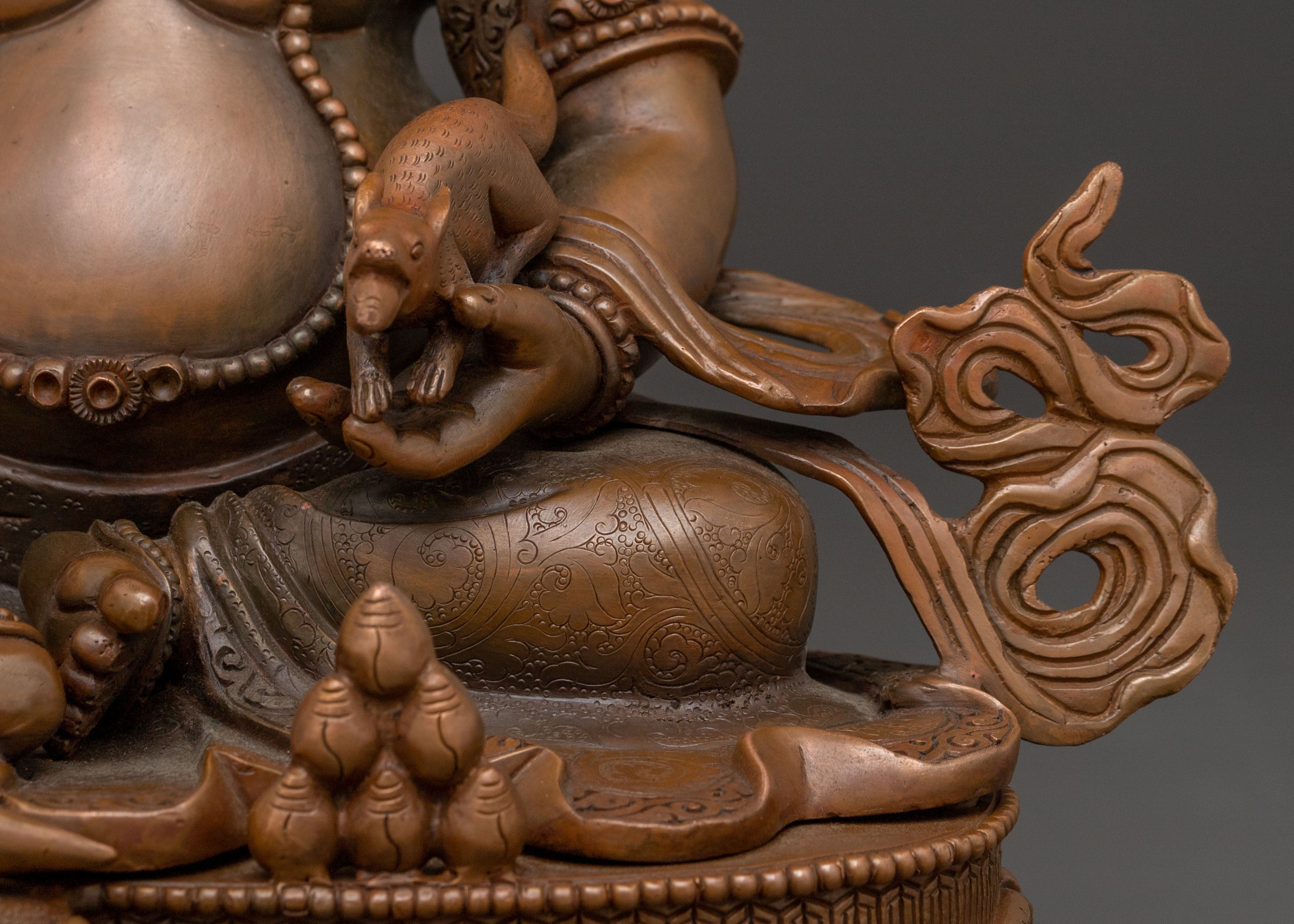 Wealth Deity Dzambhala with Oxidized Copper Body