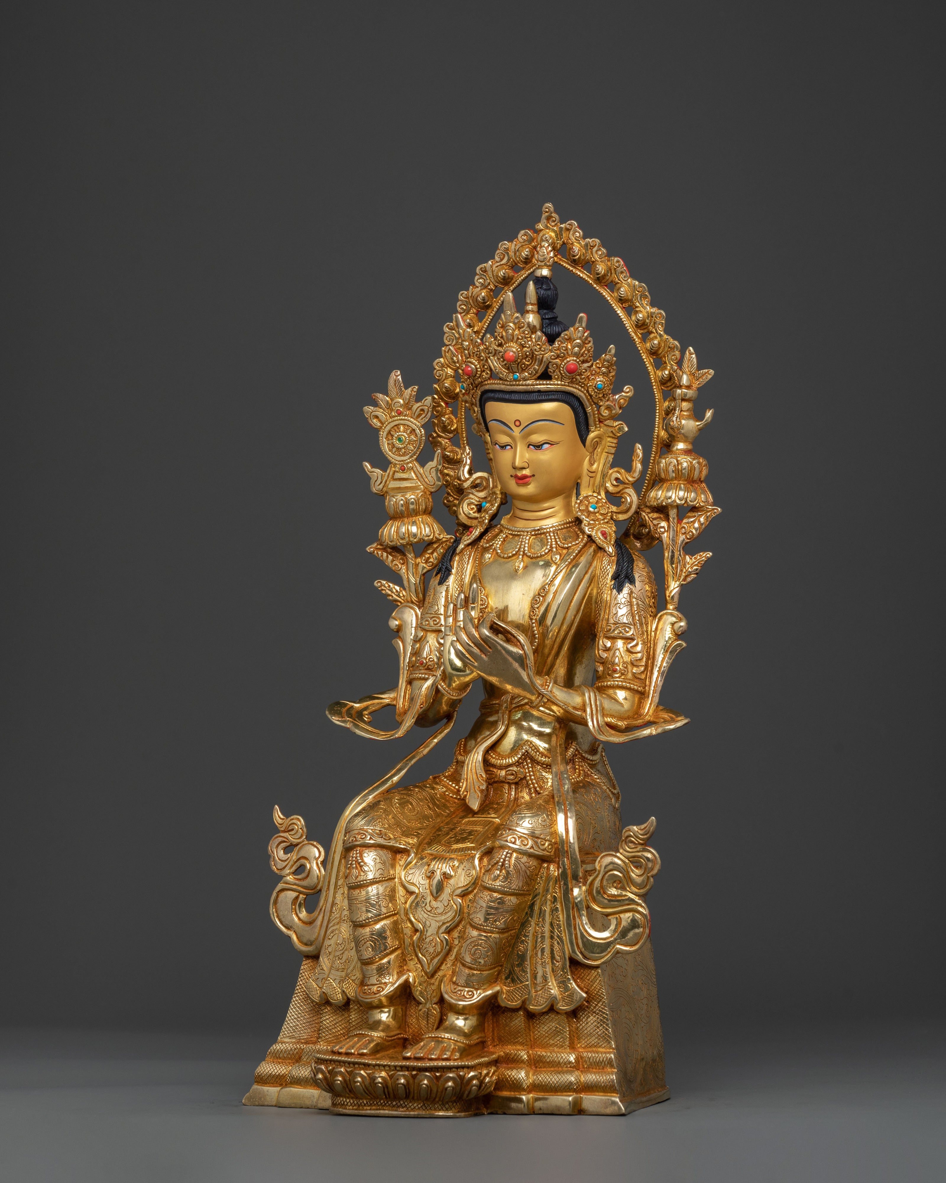 Maitreya Buddha Handmade Sculpture | Sacred Himalayan Buddhist Art