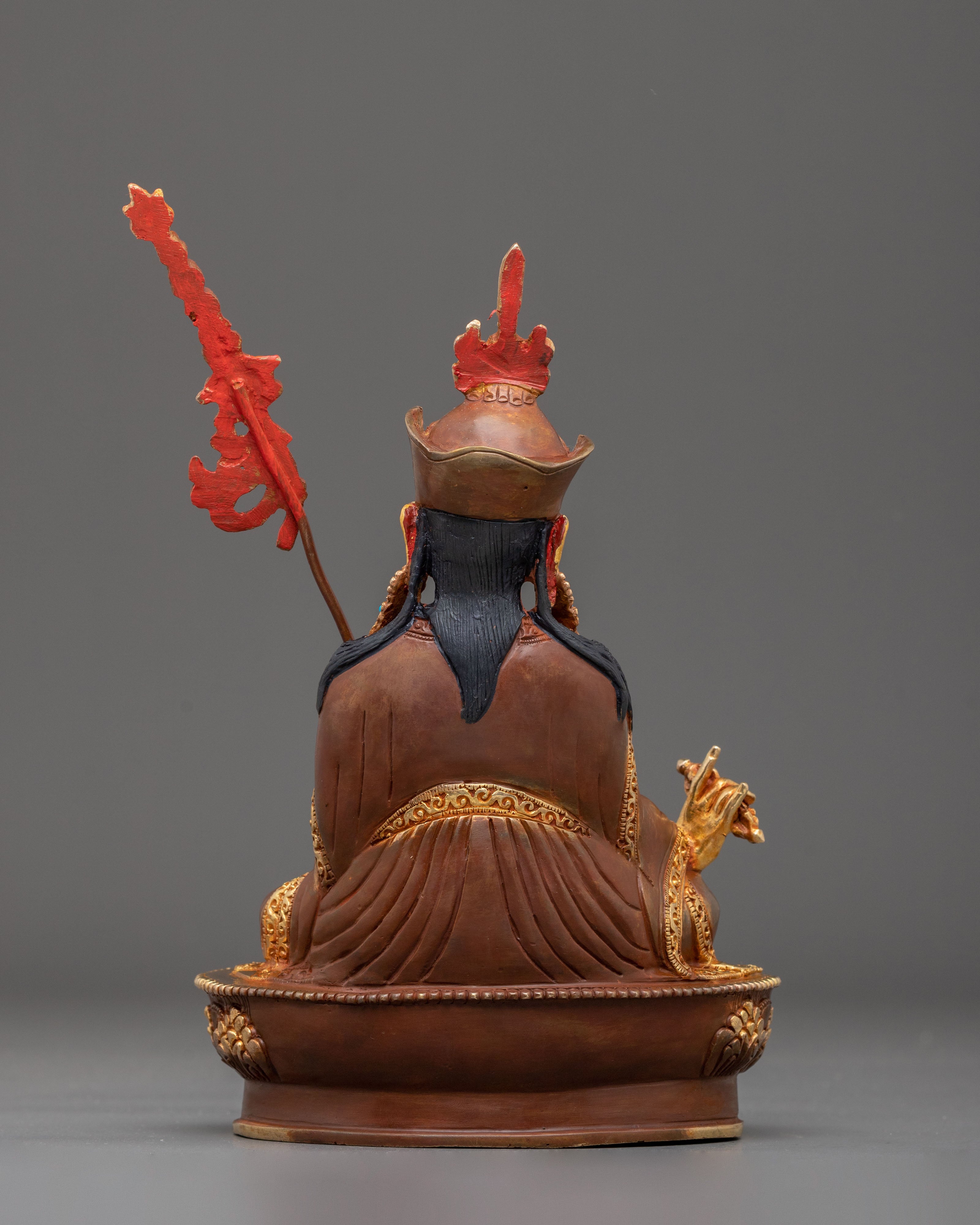 Guru Rinpoche Hand-Carved Statue | Buddhist Altar Decor