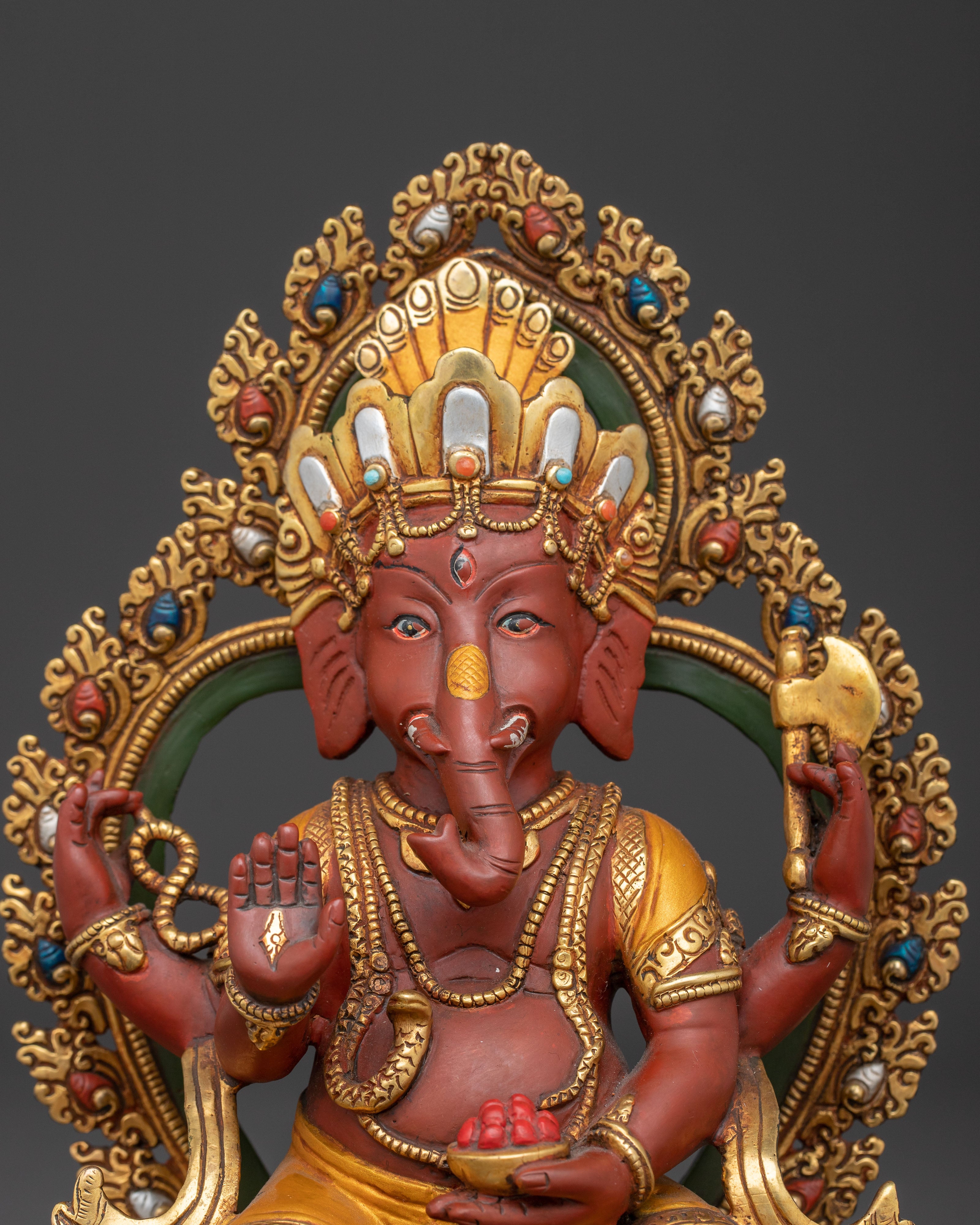 Golden Statue of Lord Ganesha | Spiritual Decor for Meditation
