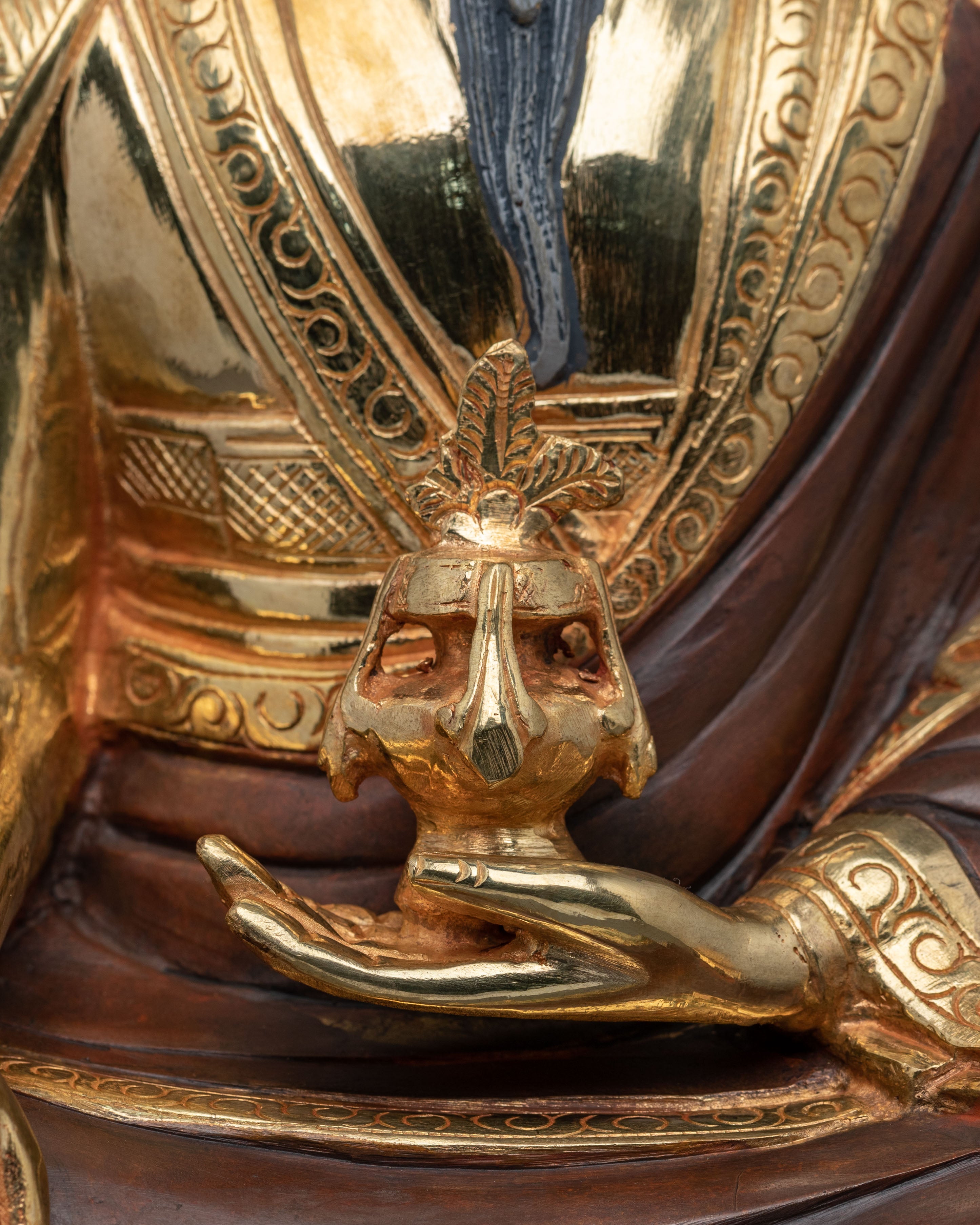 Guru Shapdum 24K Gold Coated Statue | Sacred Copper Artistry