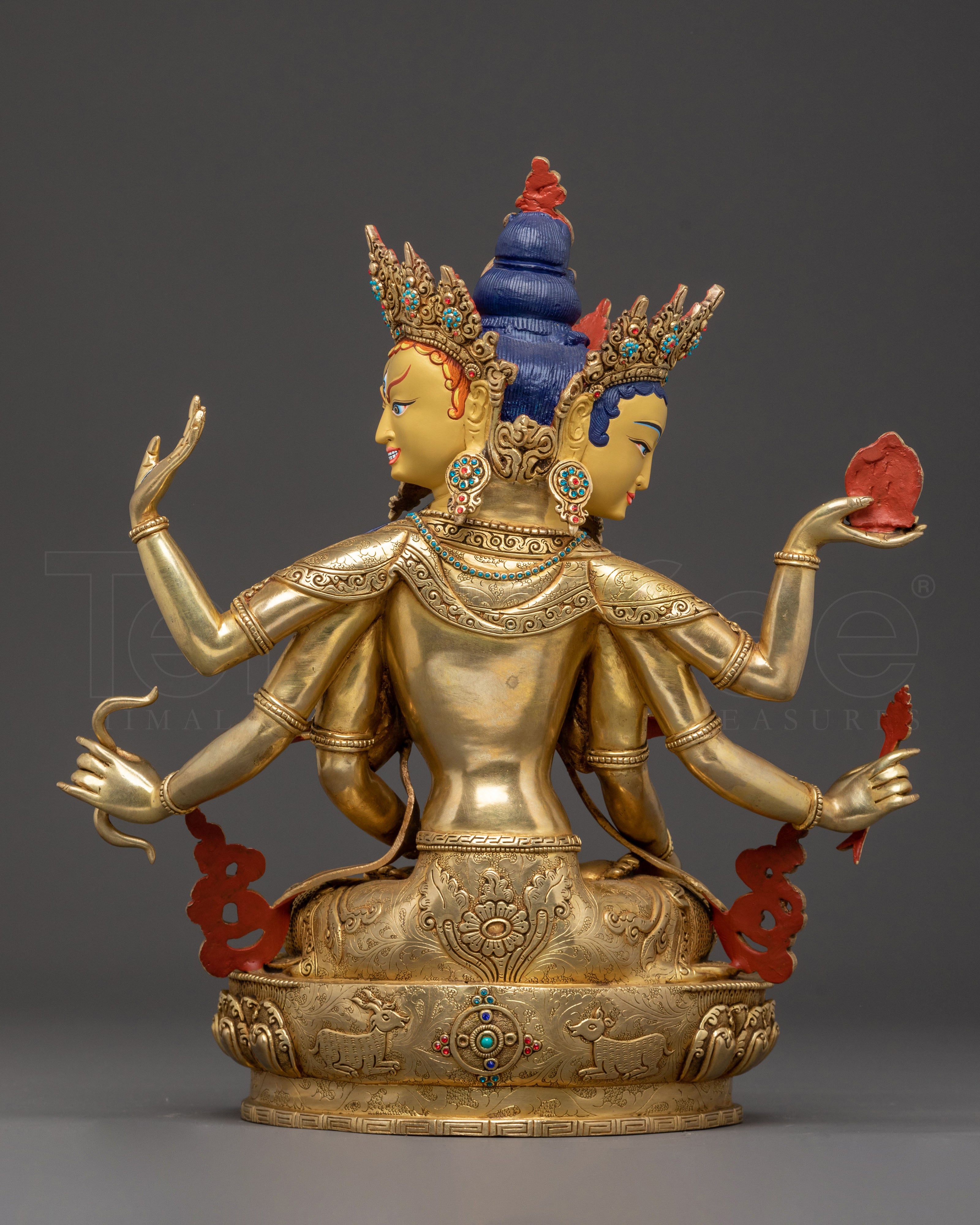 Tibetan Buddhism Deity Namgyalma Statue: Hand-Gilded Copper Masterpiece