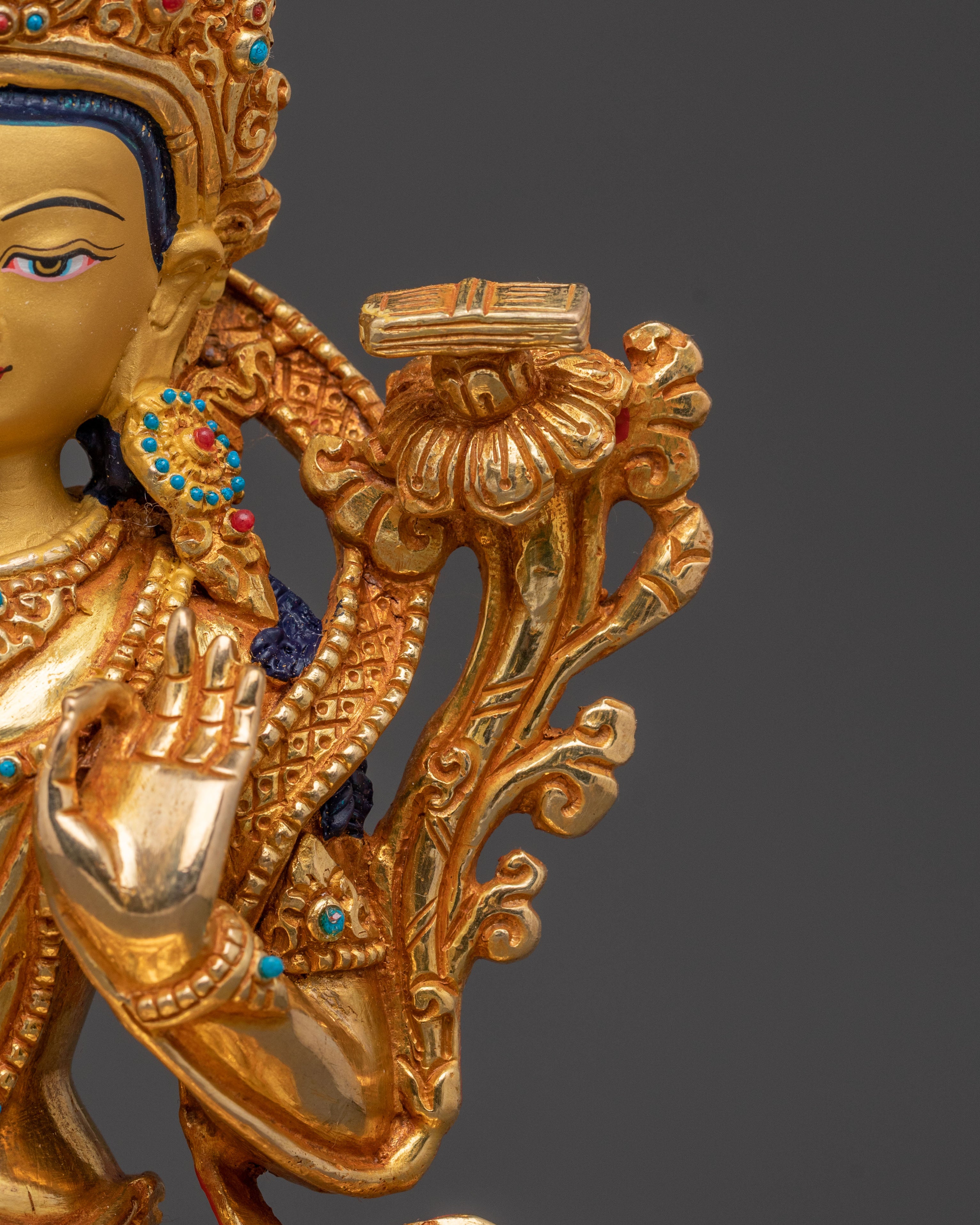 Handcrafted Manjushri Spiritual Sculpture for Decor