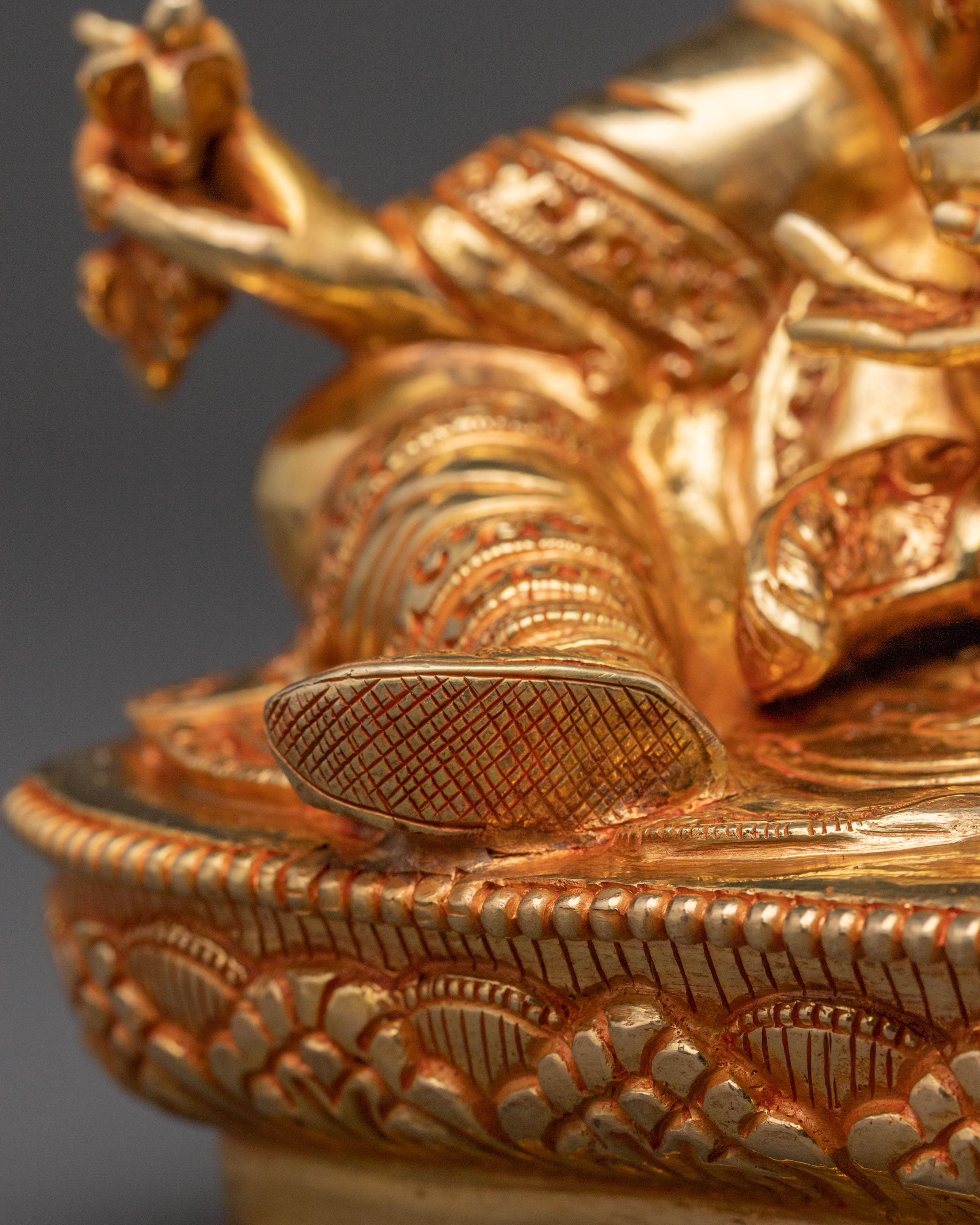 Guru Rinpoche Copper Figurine - Gilded Serenity