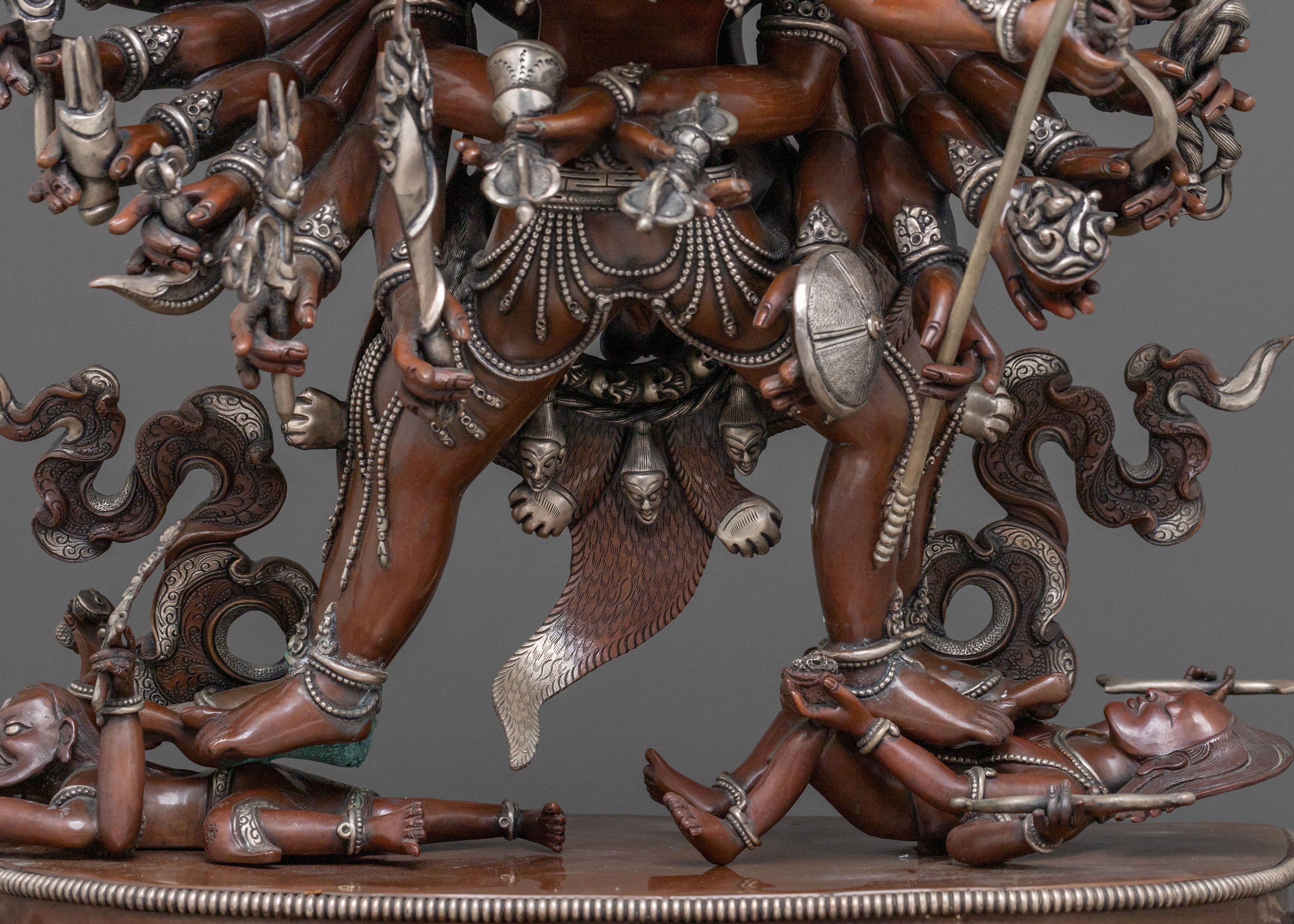 Kalachakra Handcrafted Statue | Silver-Plated Figurine