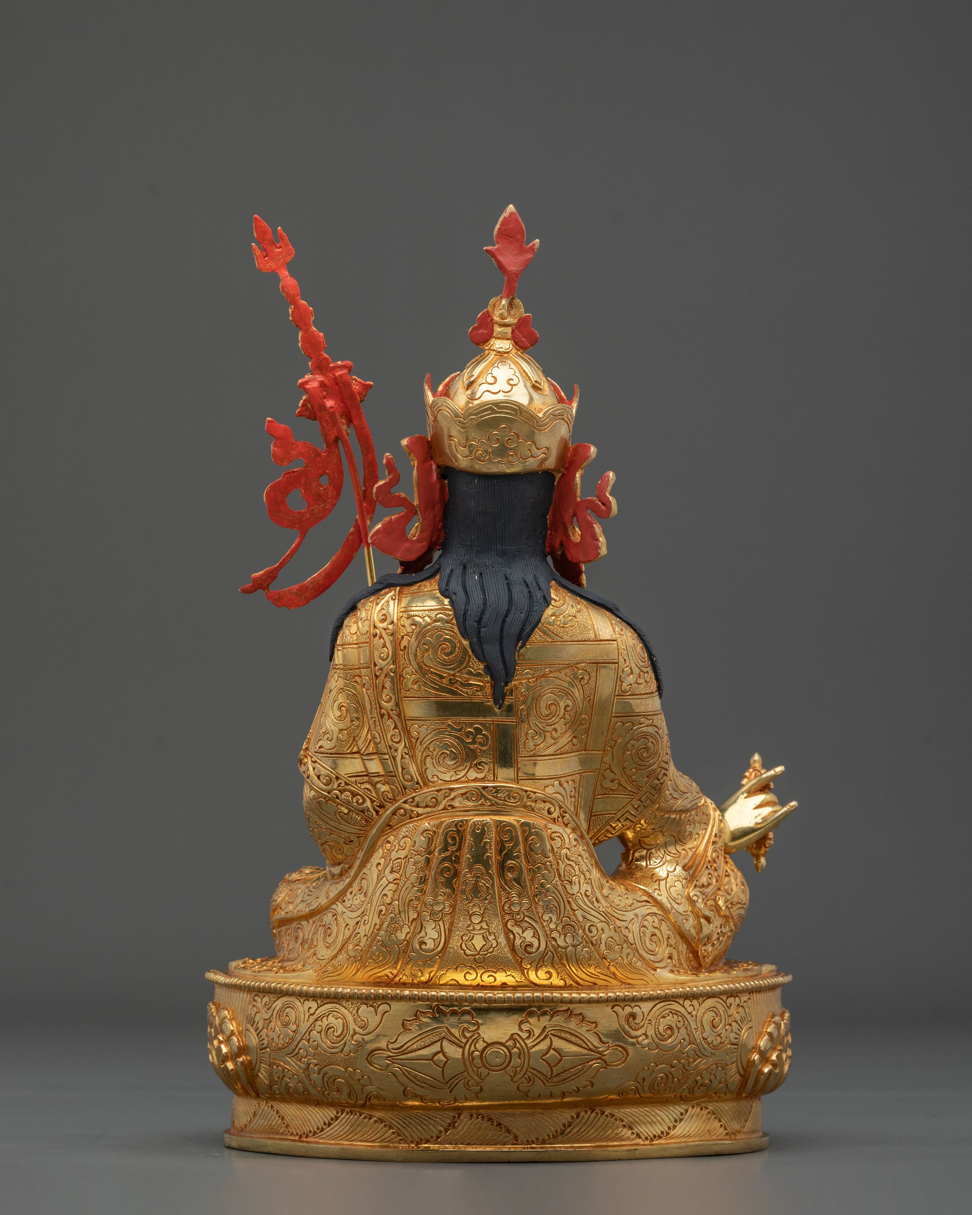 Lotus Born Guru Rinpoche Statue | 24K Gold Gilded