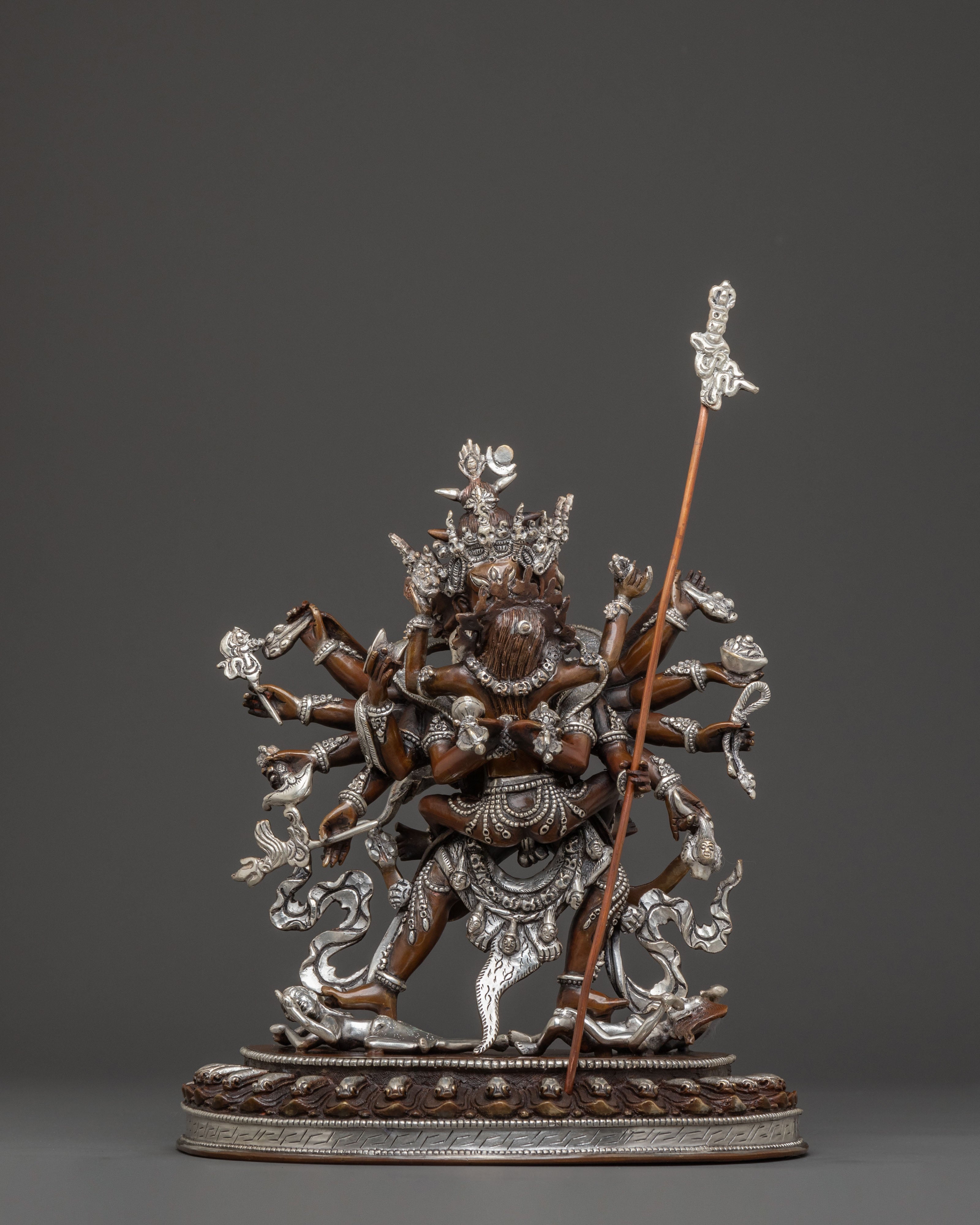 Chakrasambhara Spiritual Statue: Oxidized Tantric Deity