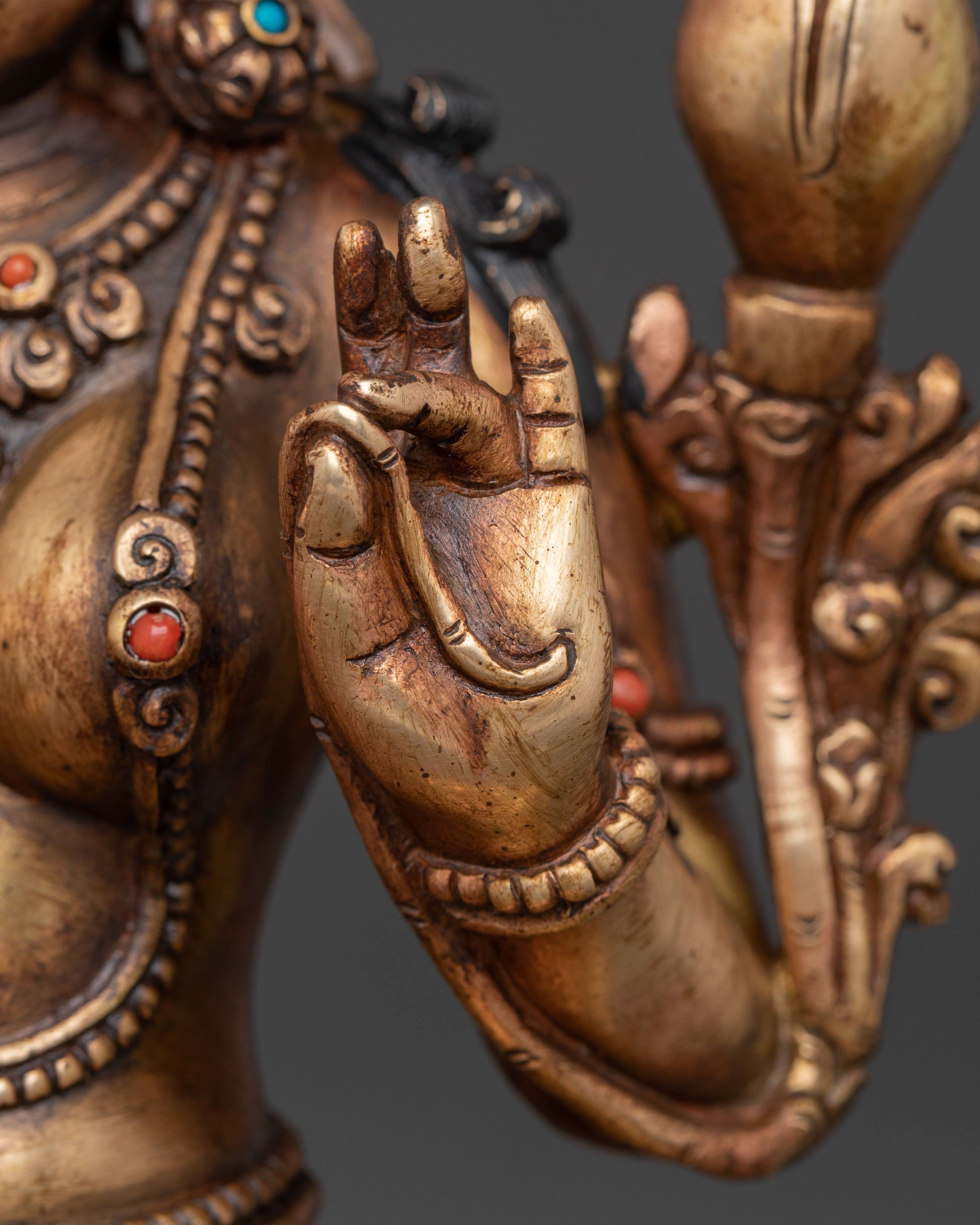 Oxidized Statue of Mother Green Tara | Traditional Tibetan Artwork