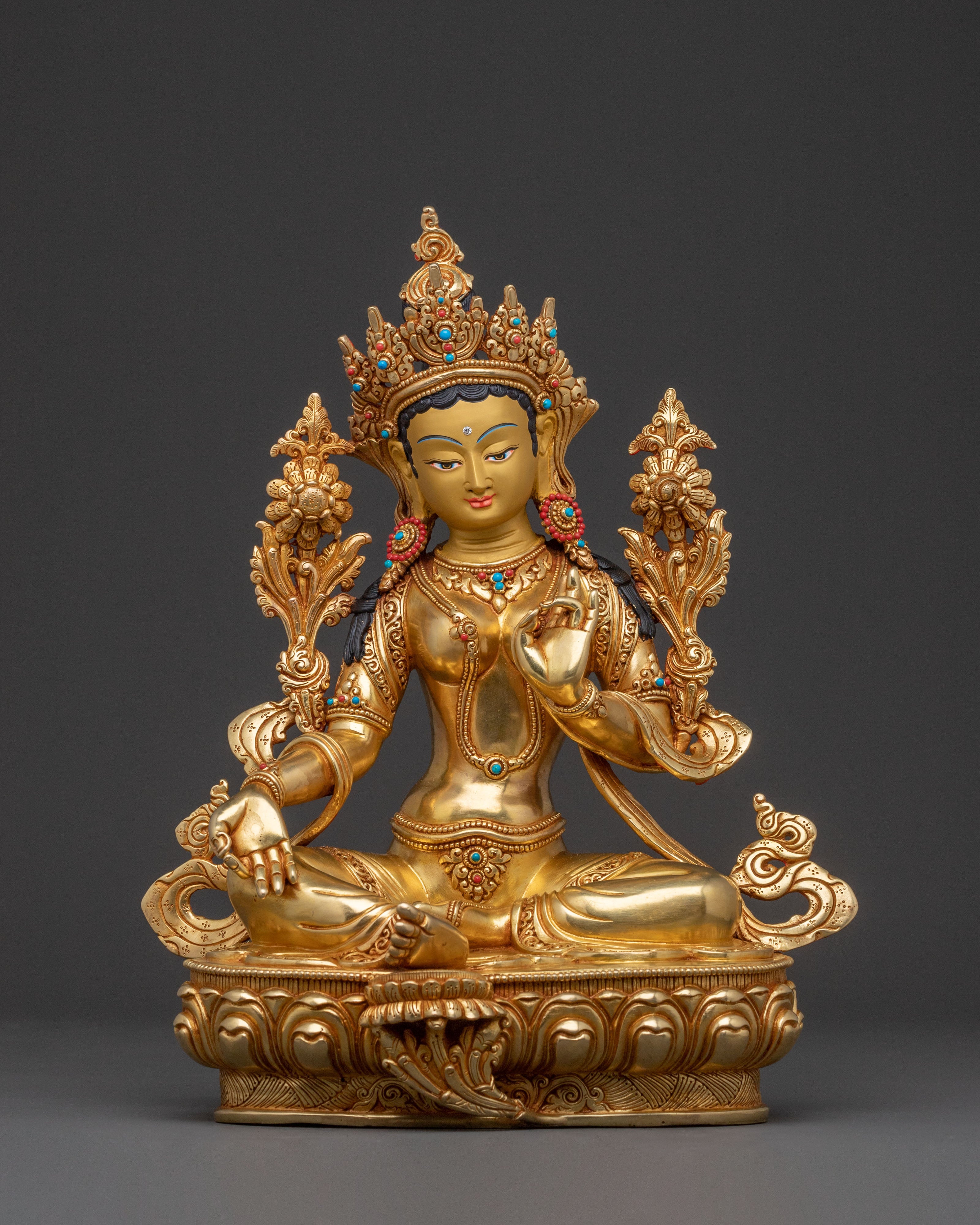 Green Tara Divine Statue | Tibetan Goddess of Compassion