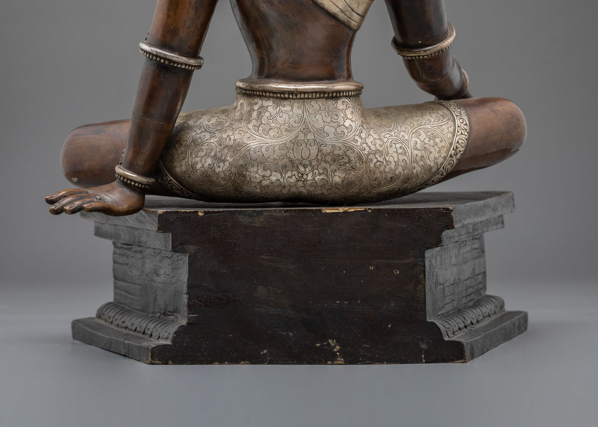 Parbati Devi Statue: Oxidized Copper & Silver Plated