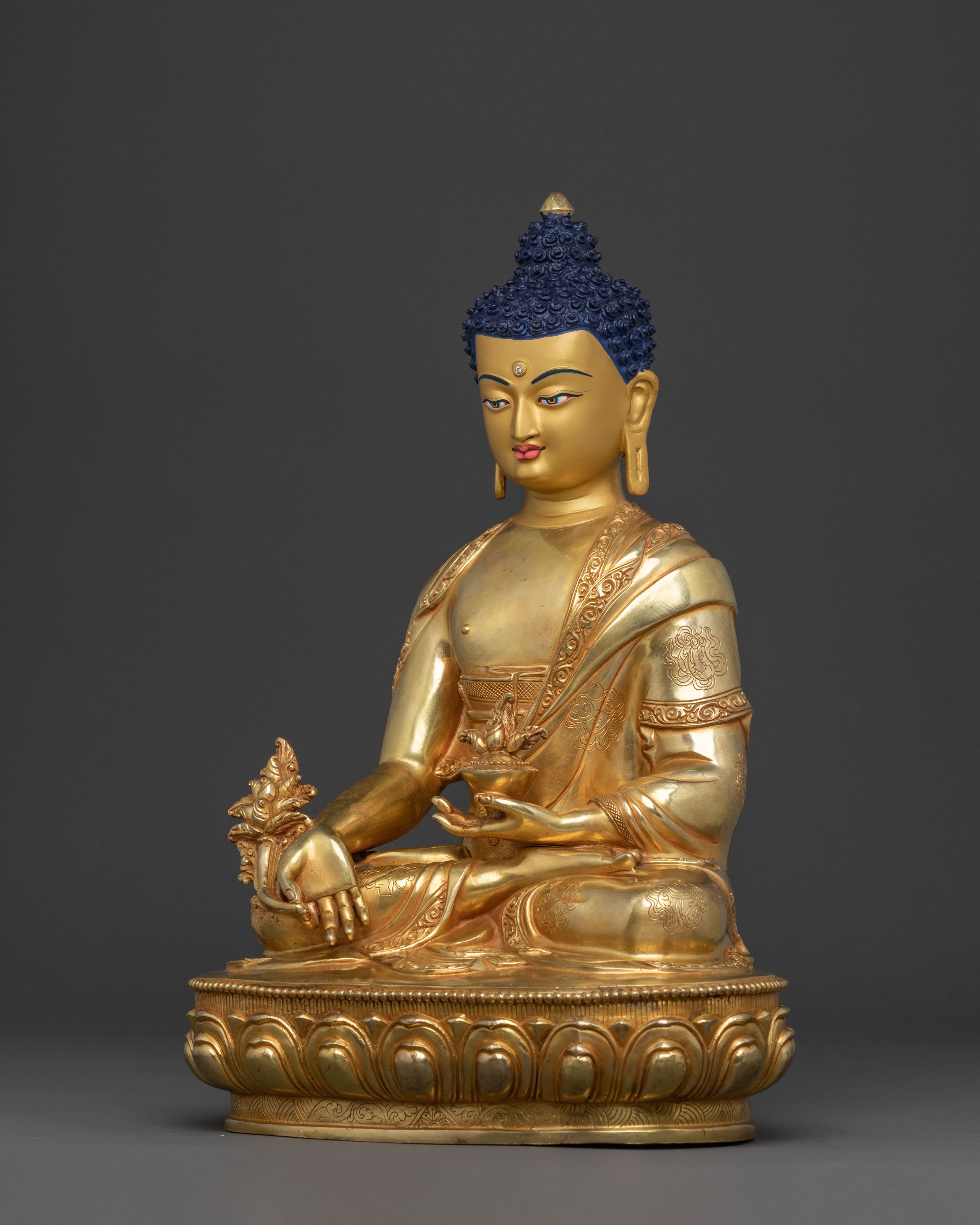 Medicine Buddha Statue | 24K Gold Gilded Icon