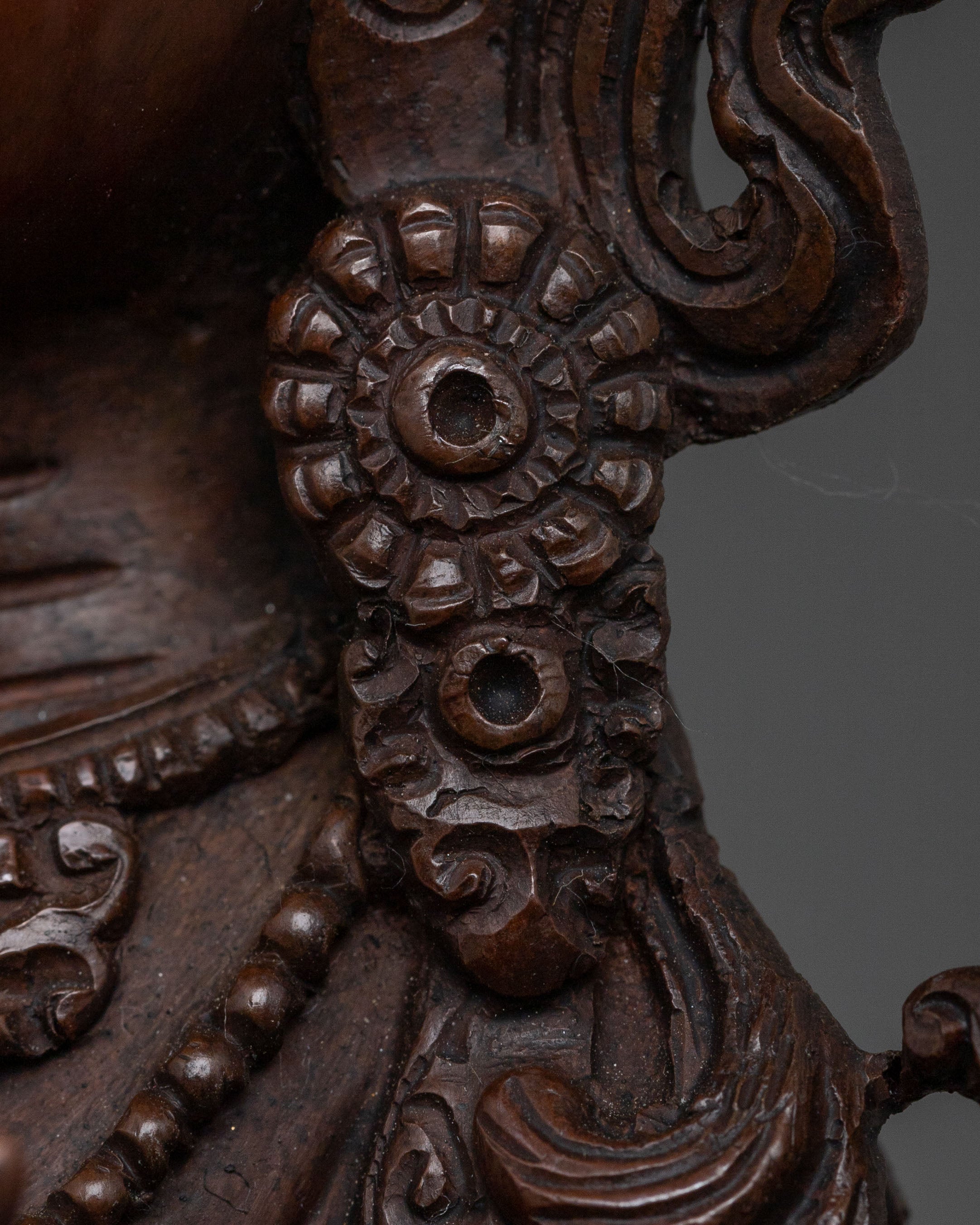 Green Tara Statue | Serene Oxidized Copper Figure