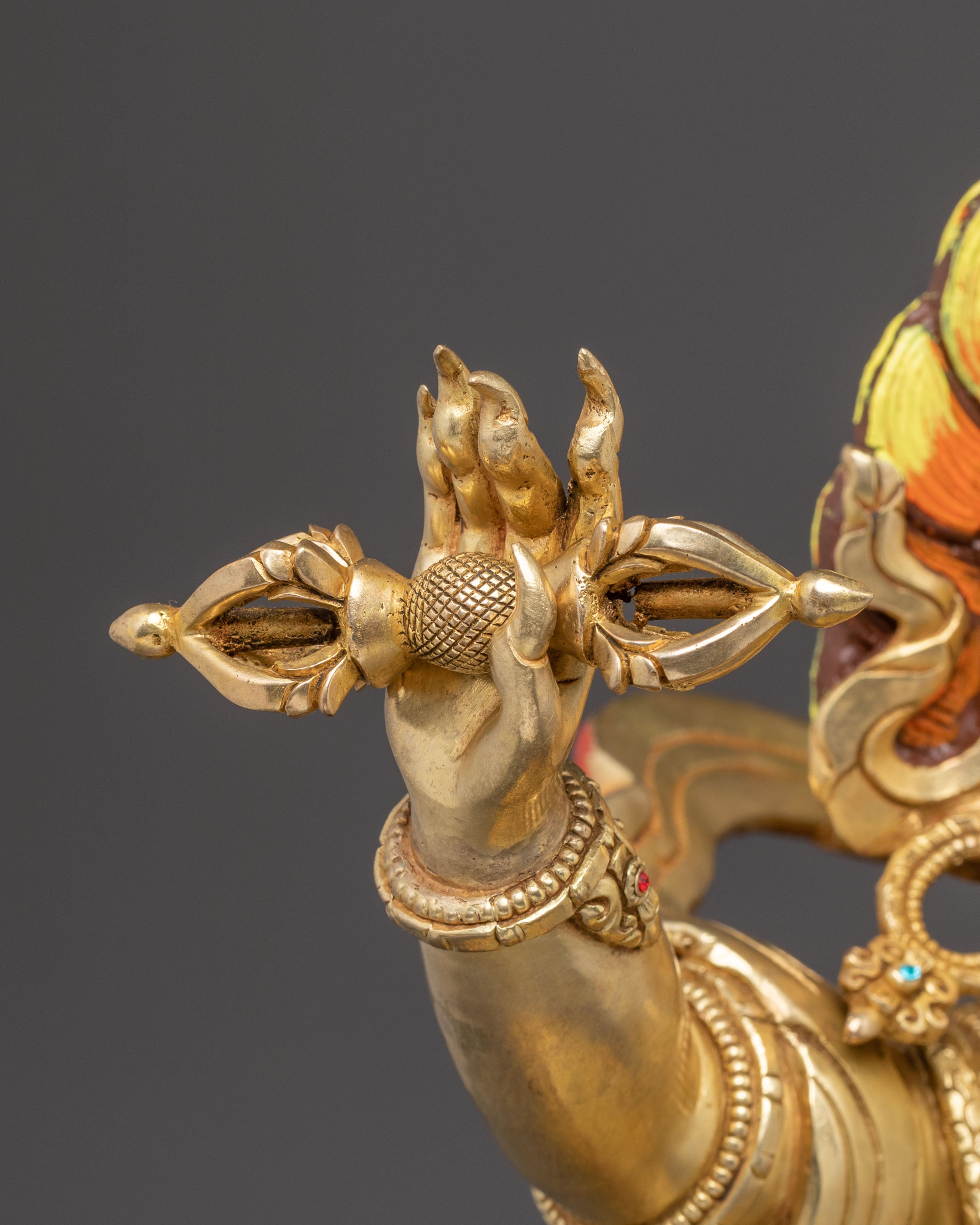 Golden Vajrapani Statue for Sacred Spaces | Guardian of Dharma