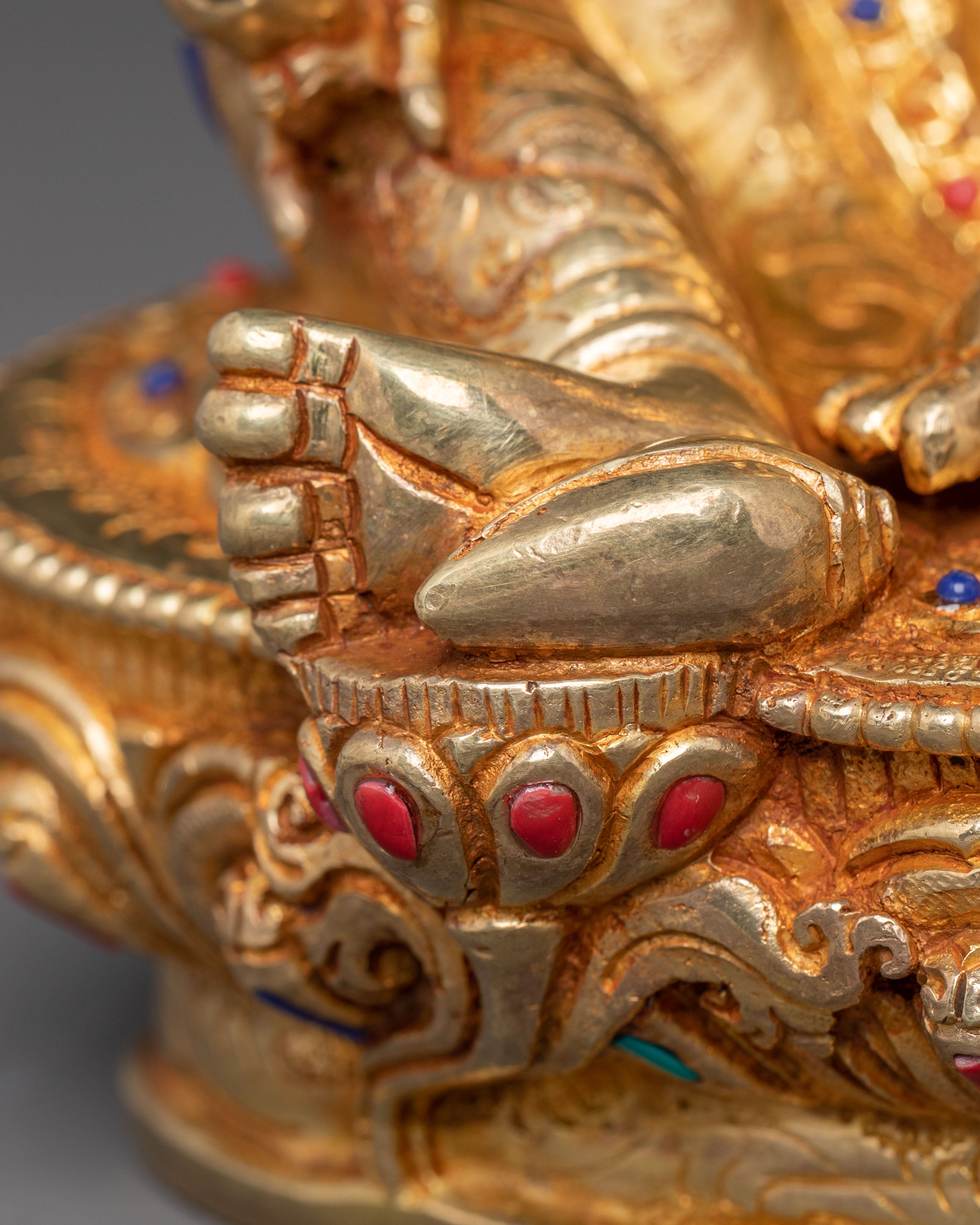 Golden Dzambhala Copper Statue | Guardian of Wealth