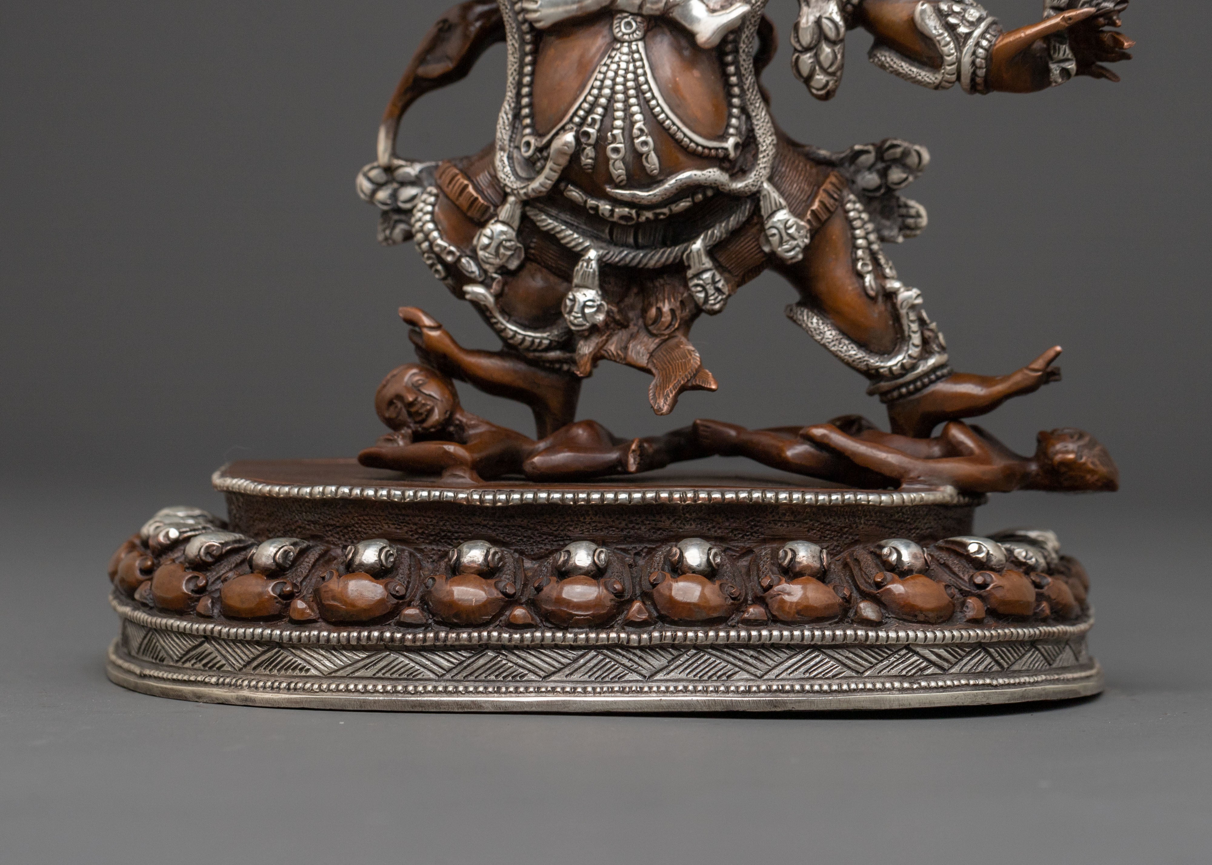 Guru Drakpo Protector Statue | Oxidized Copper Figure