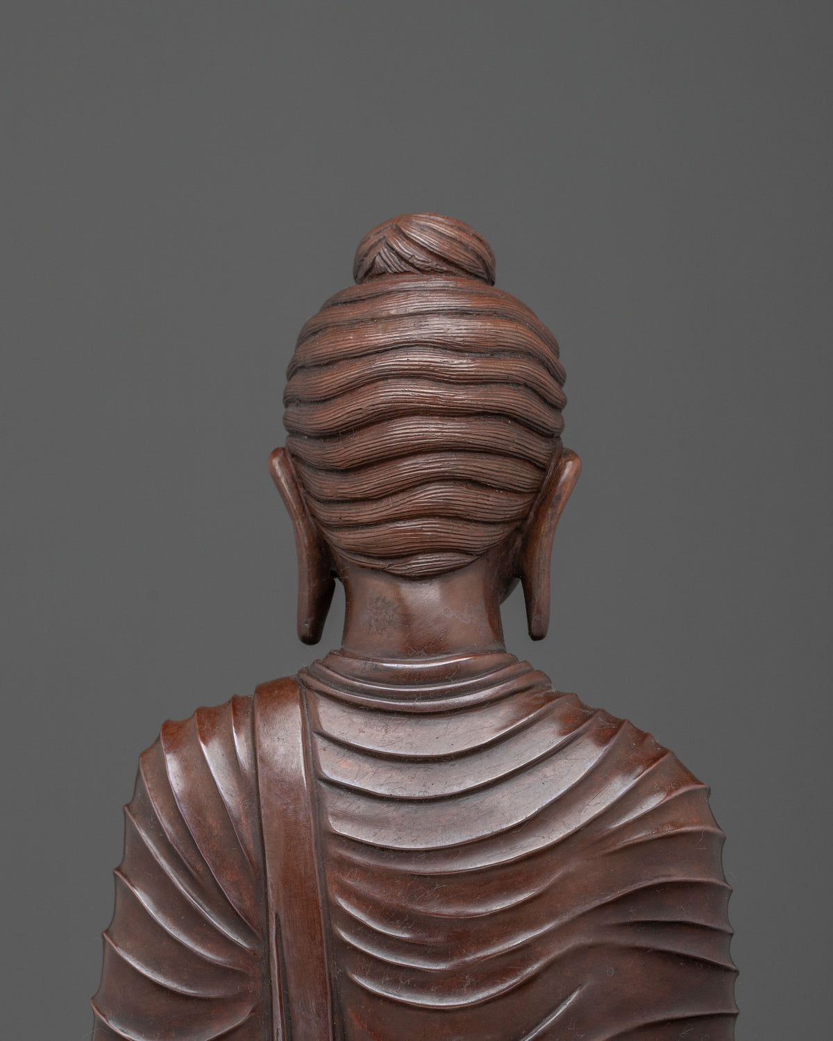 Shakyamuni Buddha Oxidized Statue on Throne | Home Decor