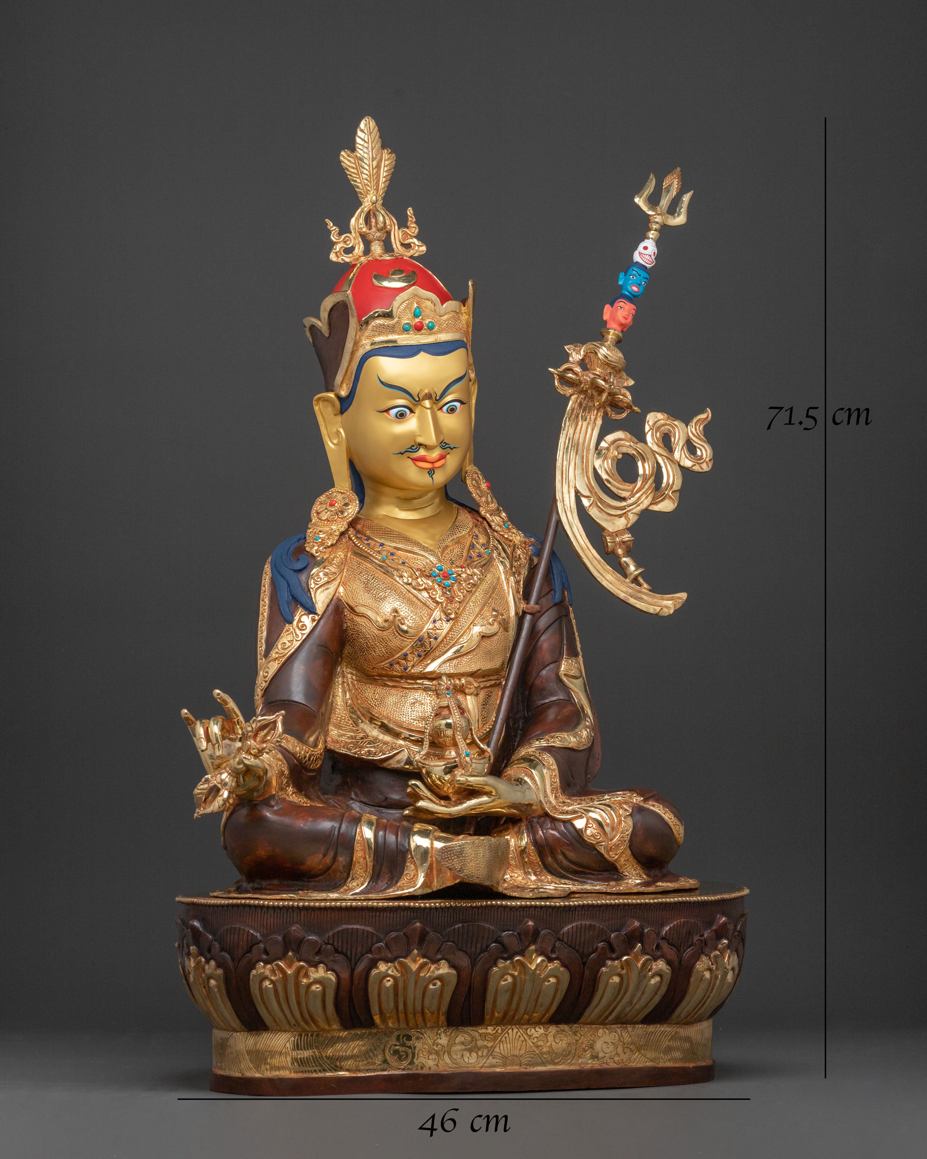 Guru Rinpoche Sacred Protector Statue | Tibetan Buddhist Altar Decor