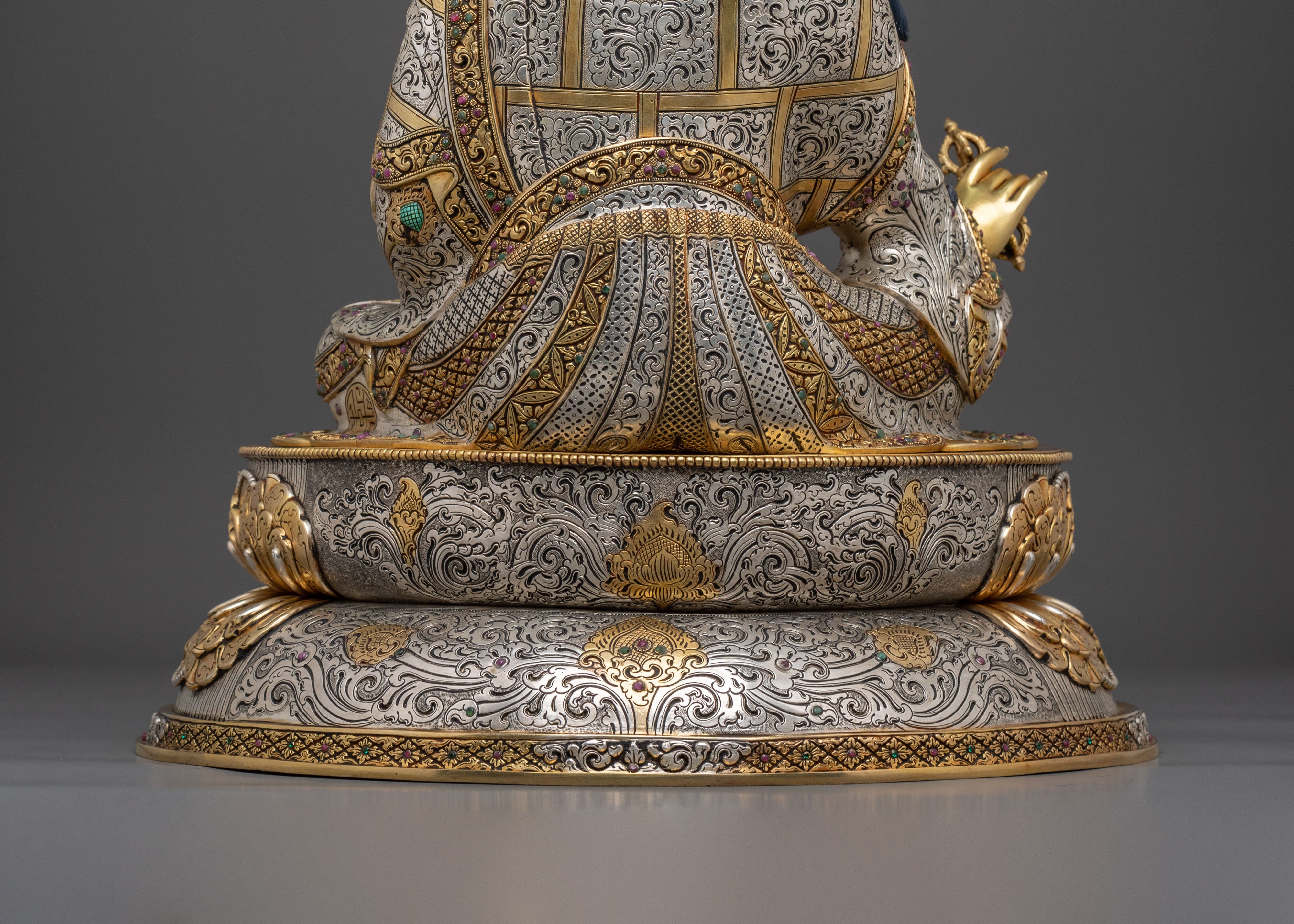 Tibetan Guru Padmasambhava Sacred Sculpture | 24K Gold Gilded