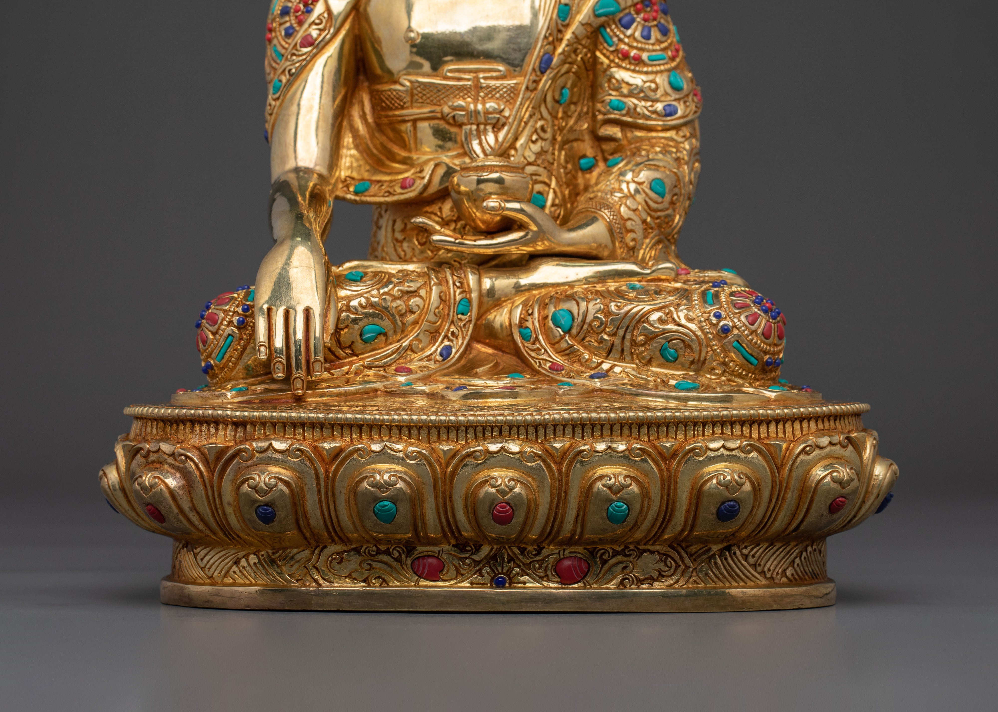 Hand-Carved Shakyamuni Buddha Sculpture | Home Decor