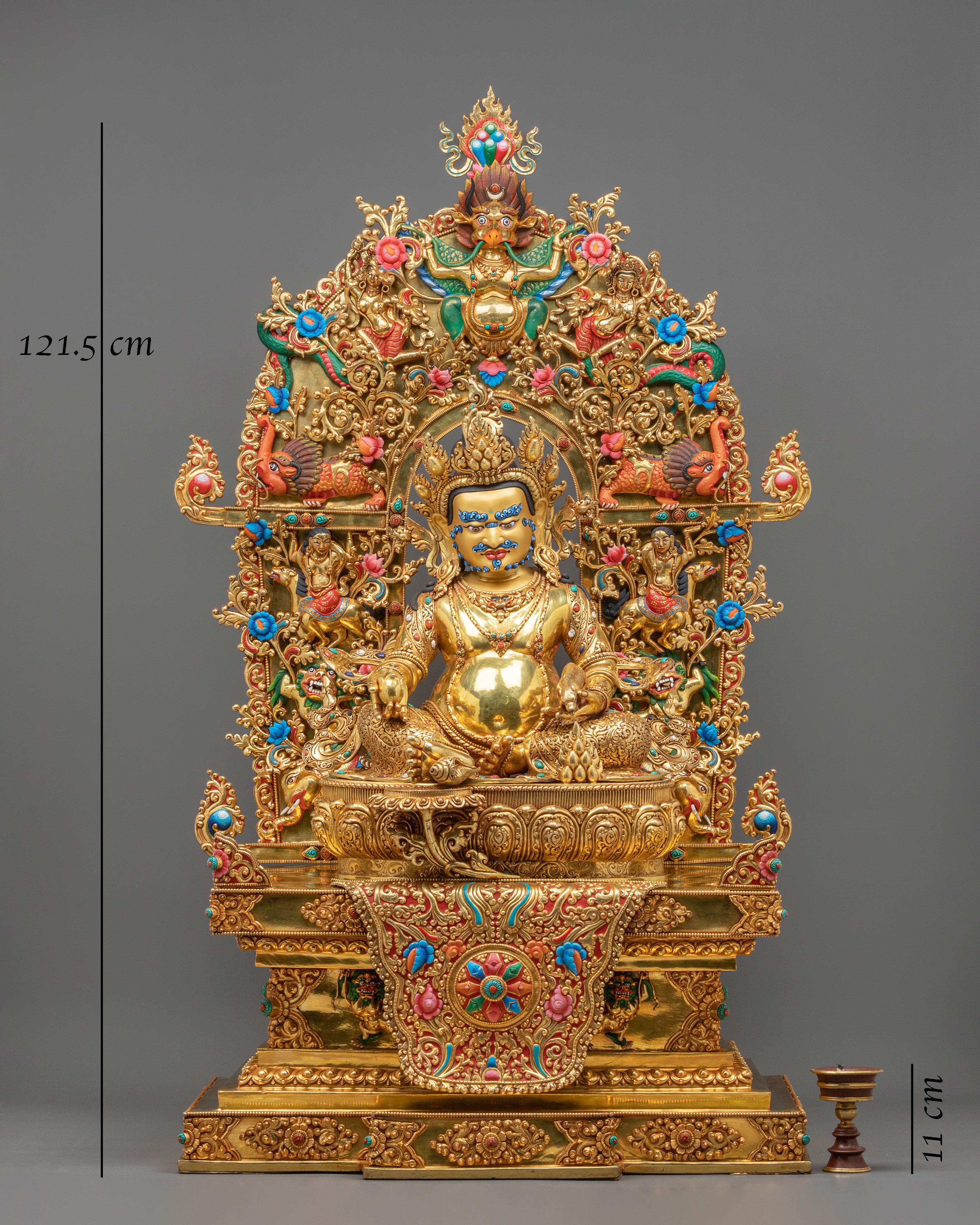 Dzambhala Figurine on Throne | (121.5cm Tall) Wealth God Figurine