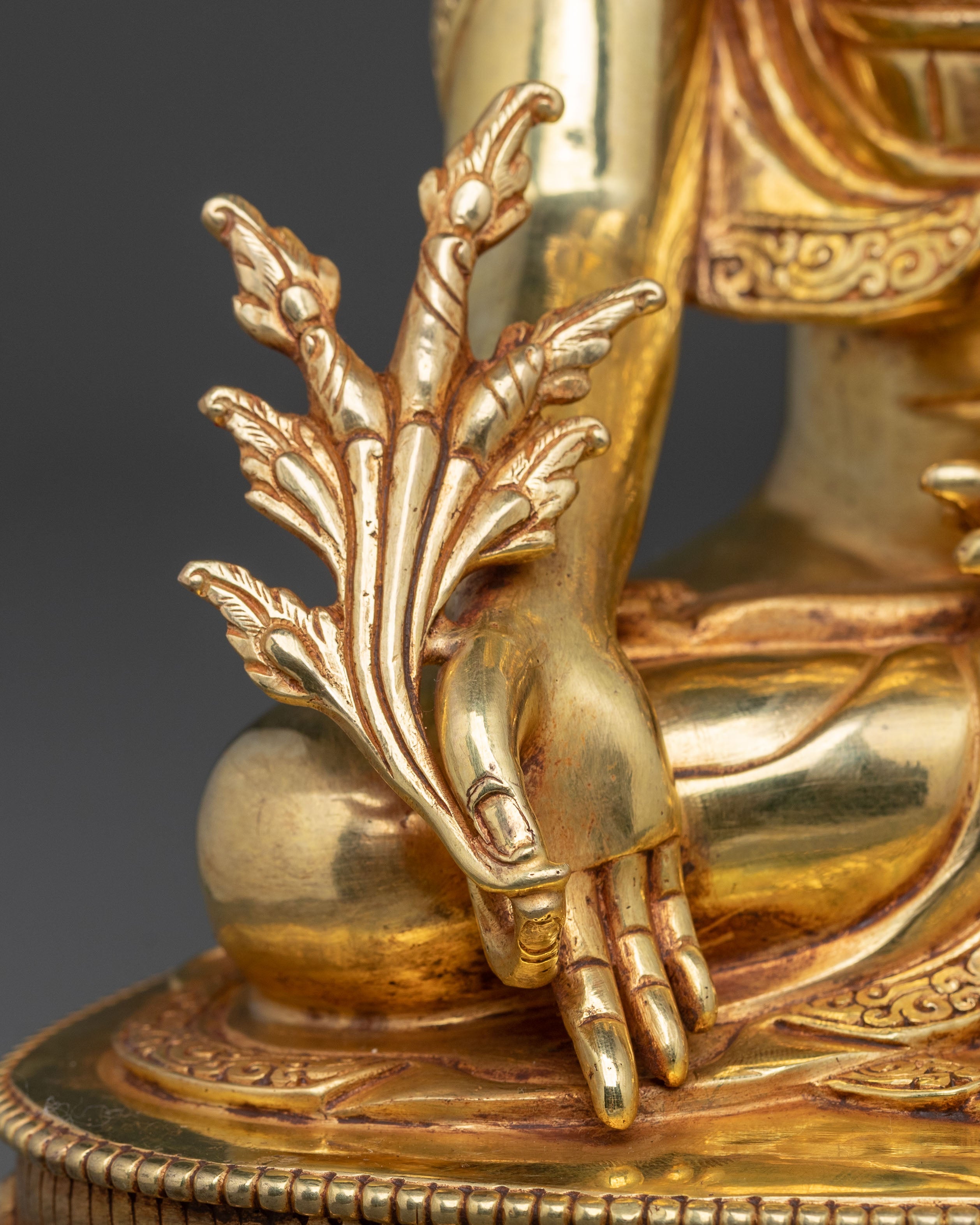 Medicine Buddha Serenity Sculpture | 24K Gold Gilded