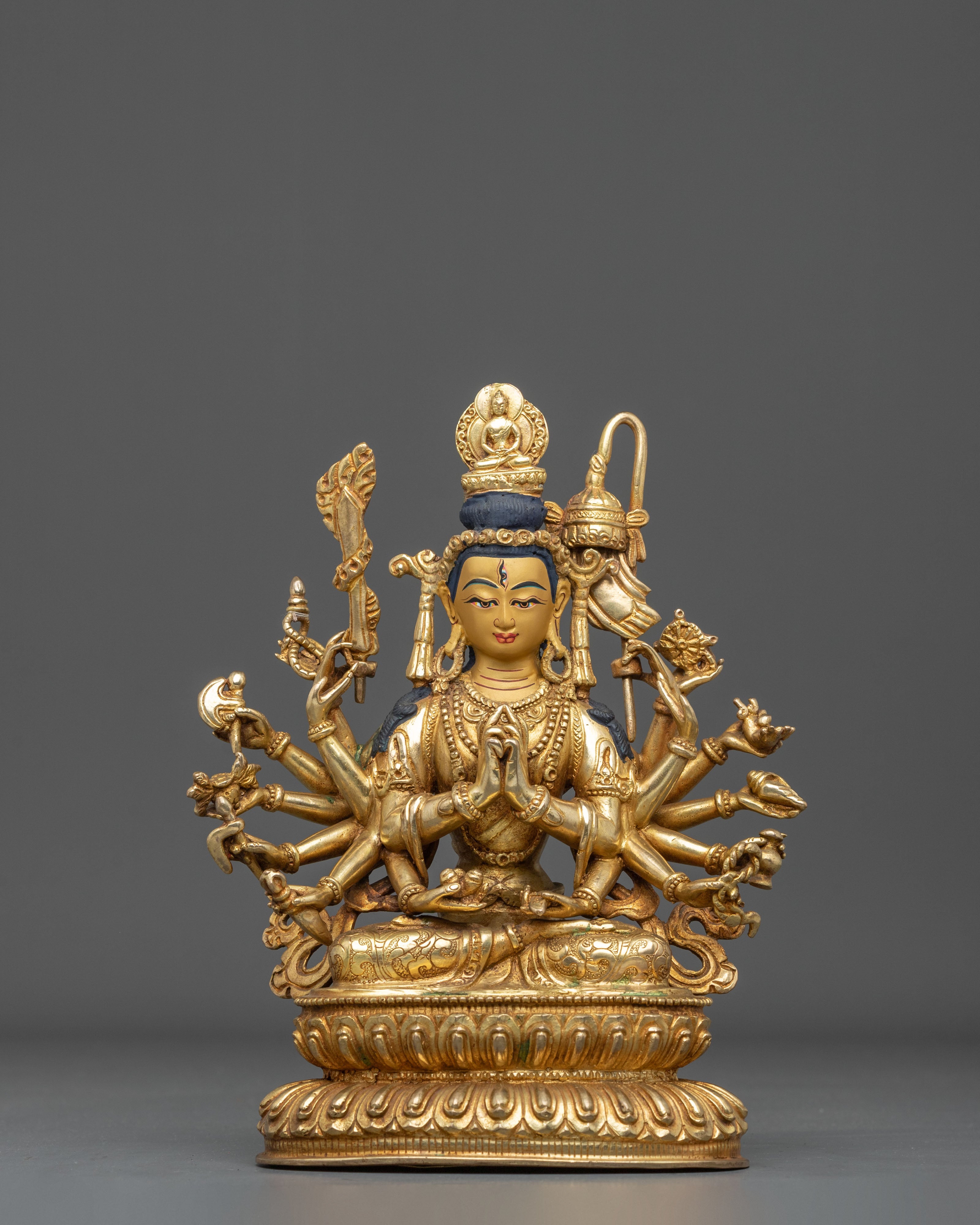 Chundi Statue of Protection | 24K Gold Gilded Goddess Figurine
