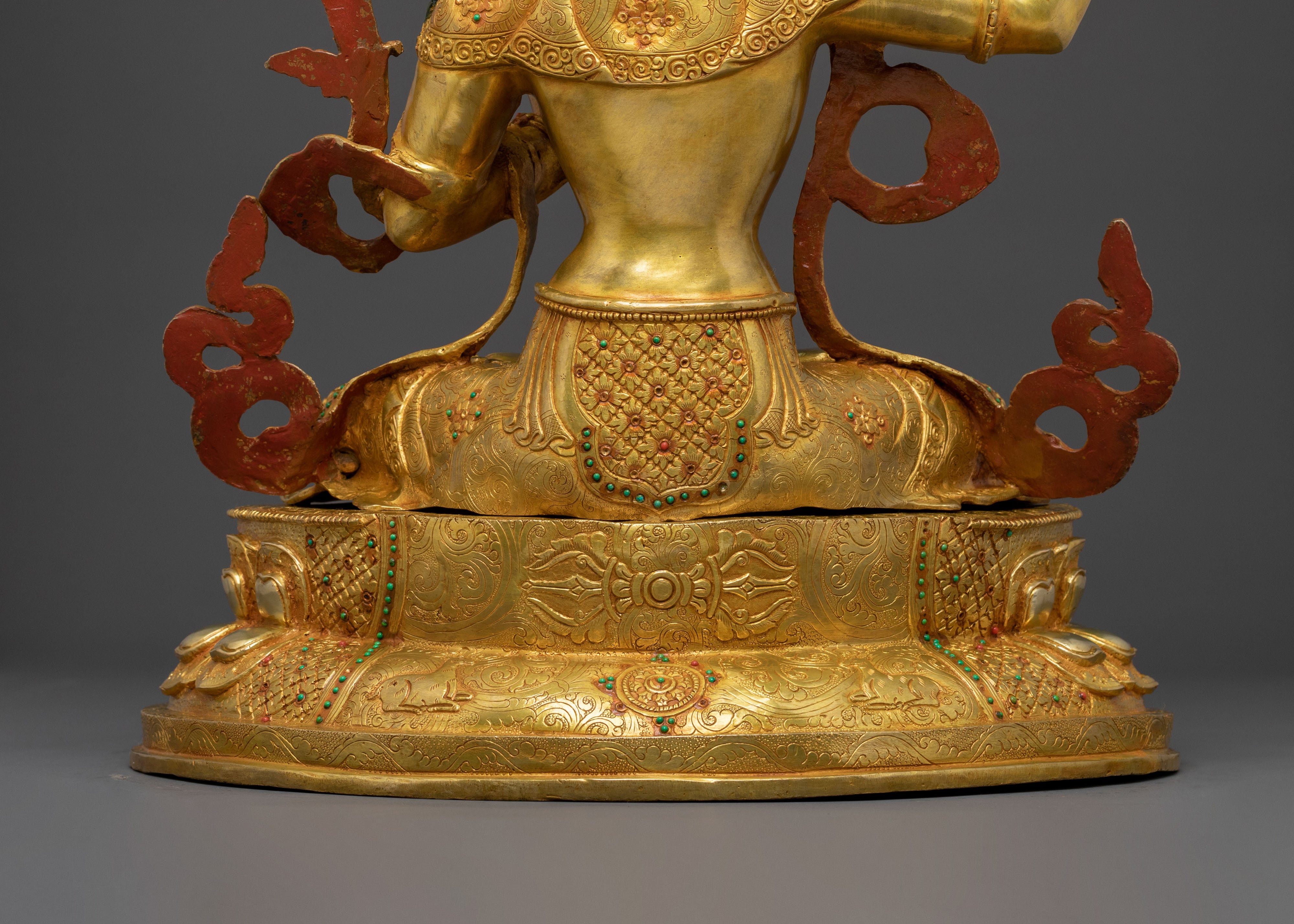 Manjushri 24k Gold Gilded Statue | Wisdom Figure