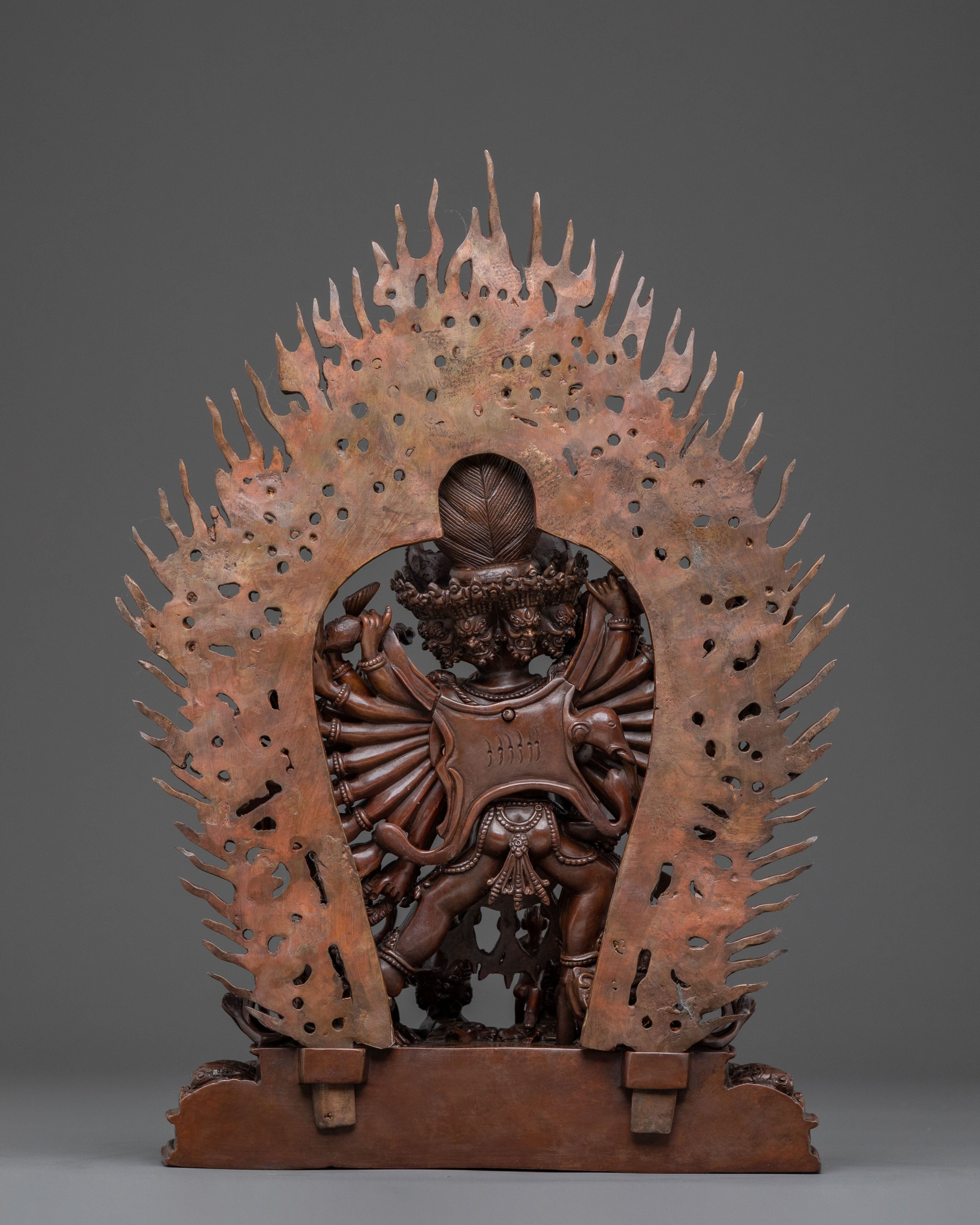 Yamantaka Sacred Statue - Oxidized Copper Art