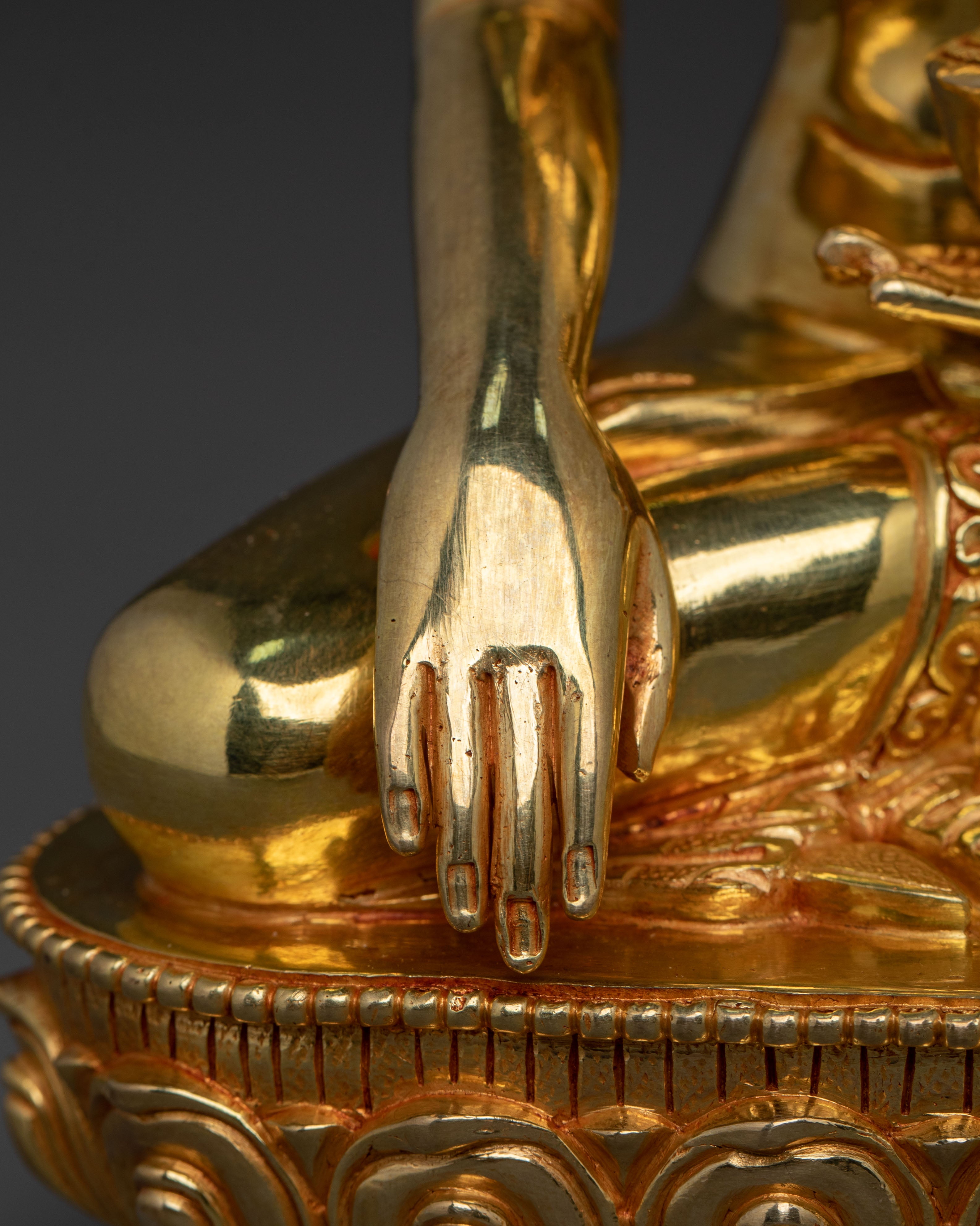 Shakyamuni Buddha 24K Gold Gilded Figure