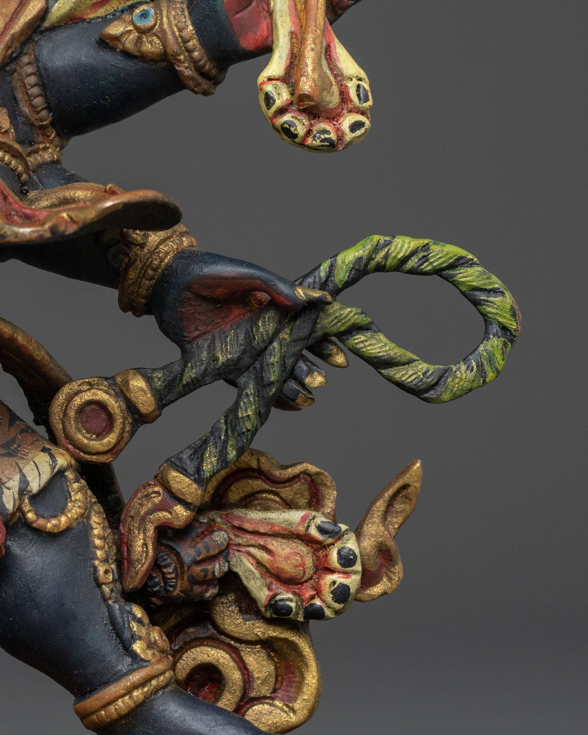 Handmade Six-Armed Mahakala Sacred Figurine | Wrathful Protector of Wisdom