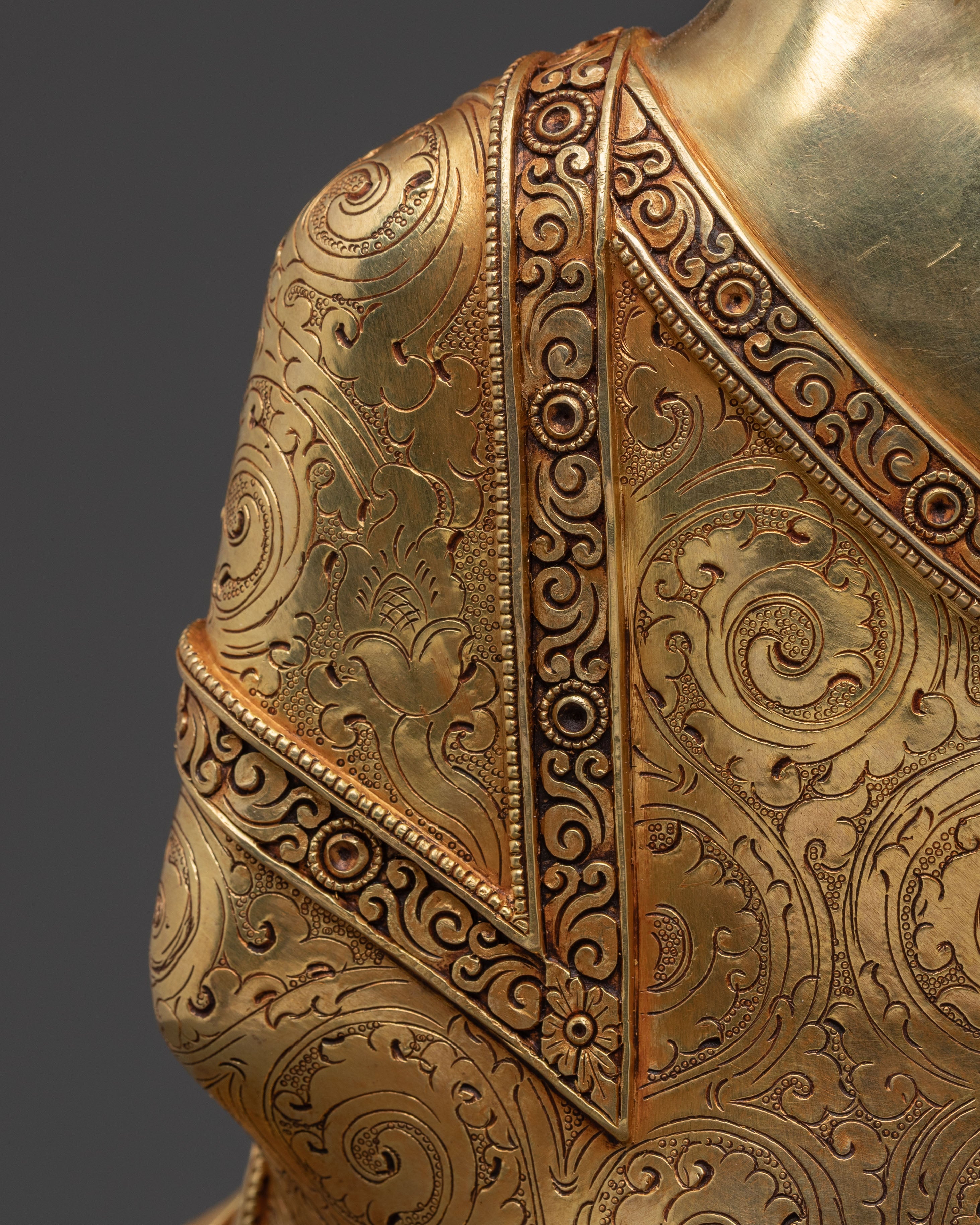 Shakyamuni Buddha Statue | Handcrafted 24K Gold Gilded Sculpture