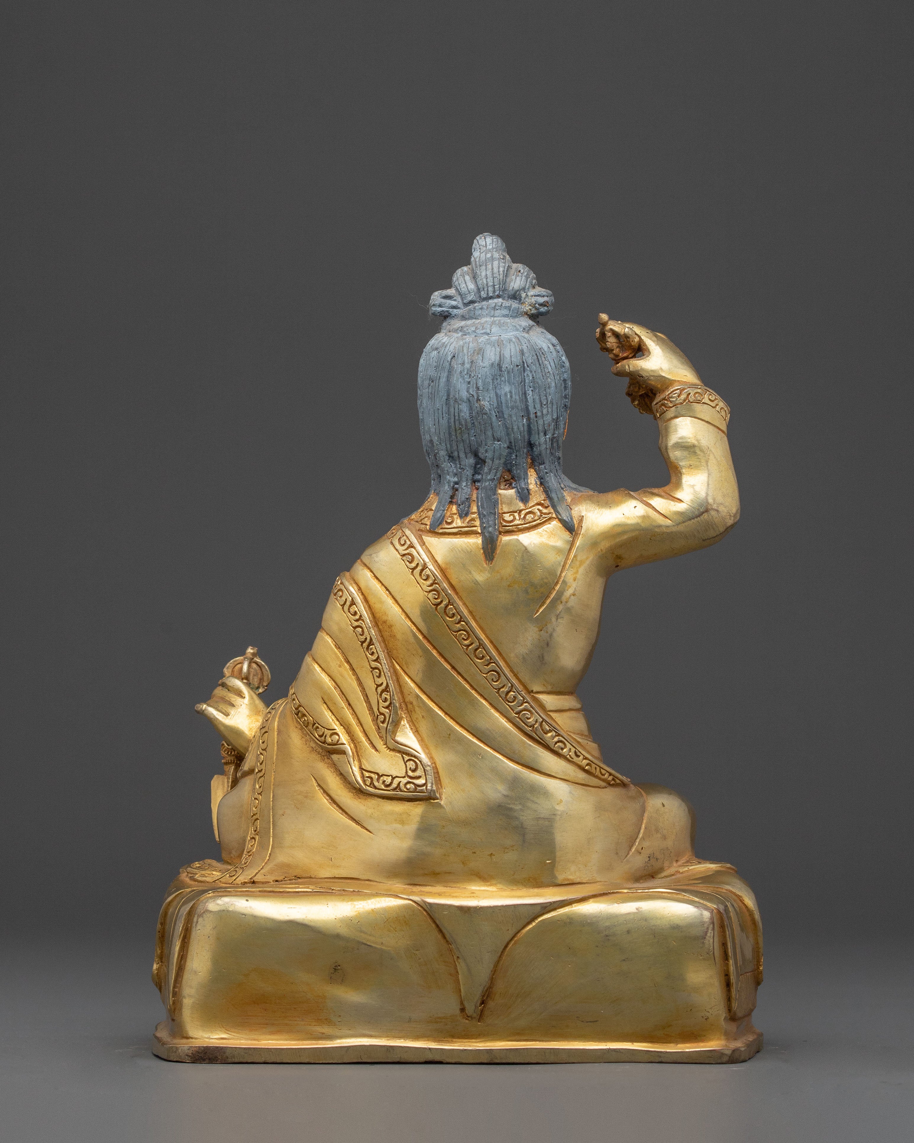 Handcrafted Dudjom Lingpa Statue – 24K Gold Gilded Statue
