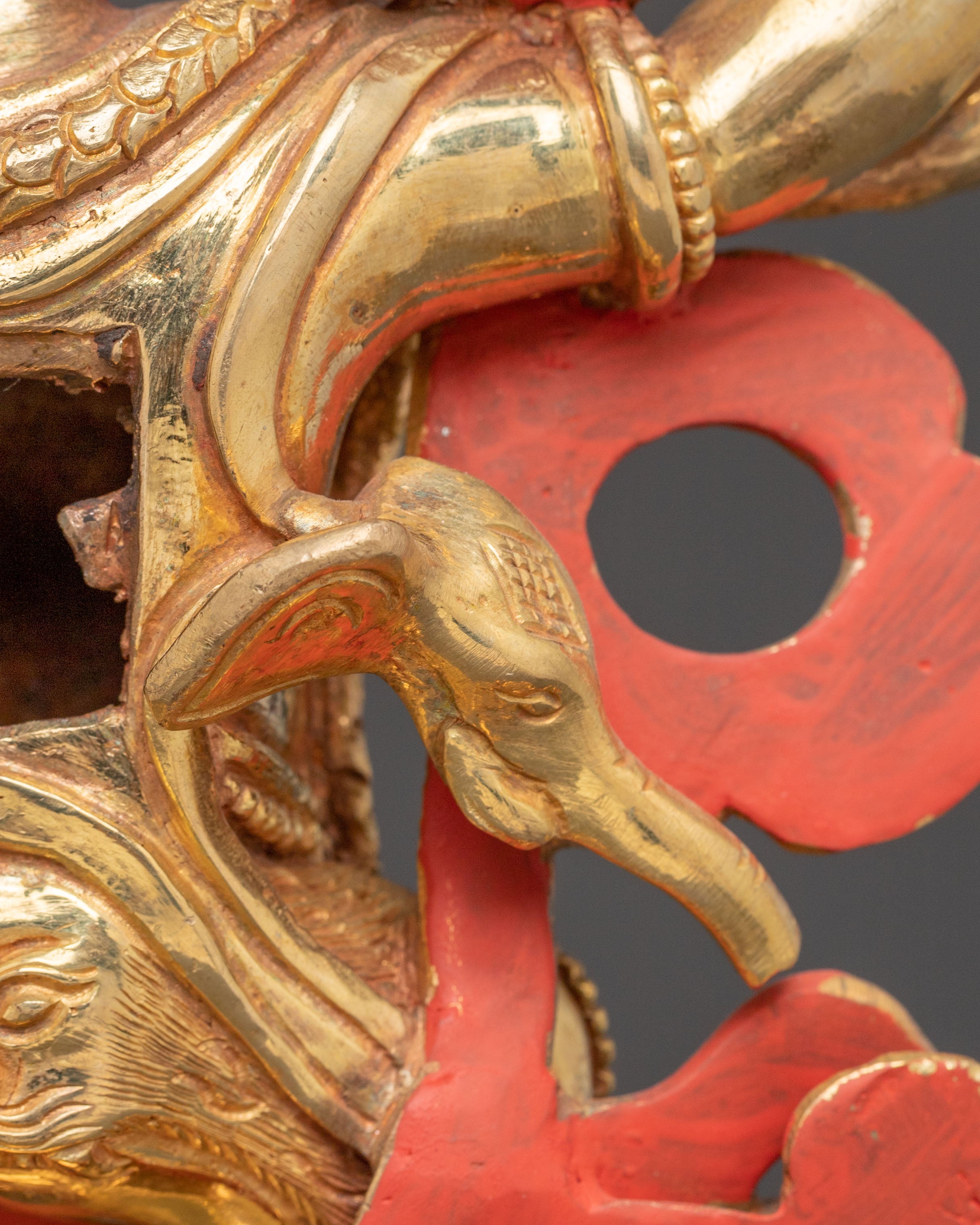 Handmade Dorje Gotrab Golden Statue | Tibetan Buddhist Deity