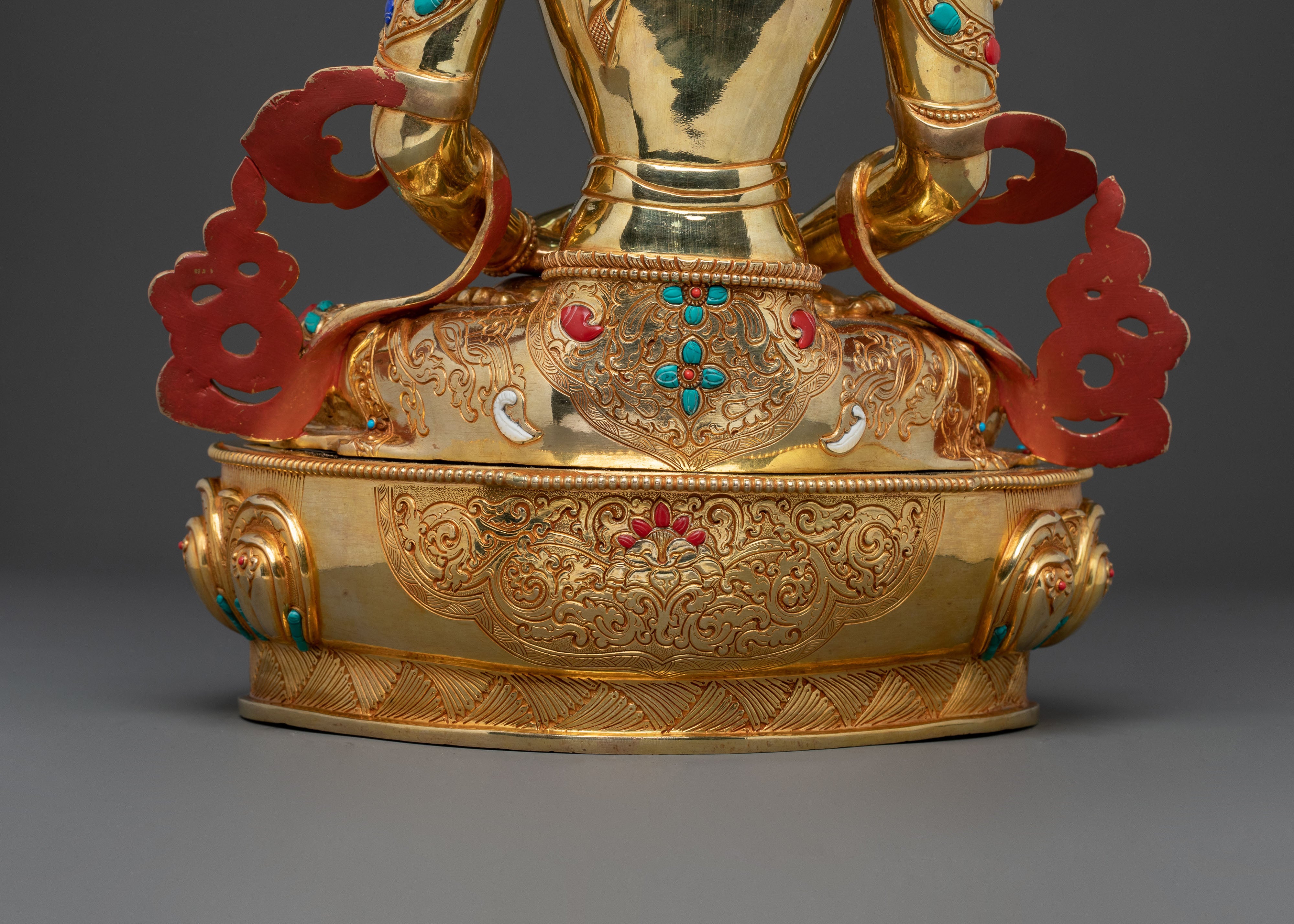 Amitayus: 24K Gold Gilded Traditional Statue