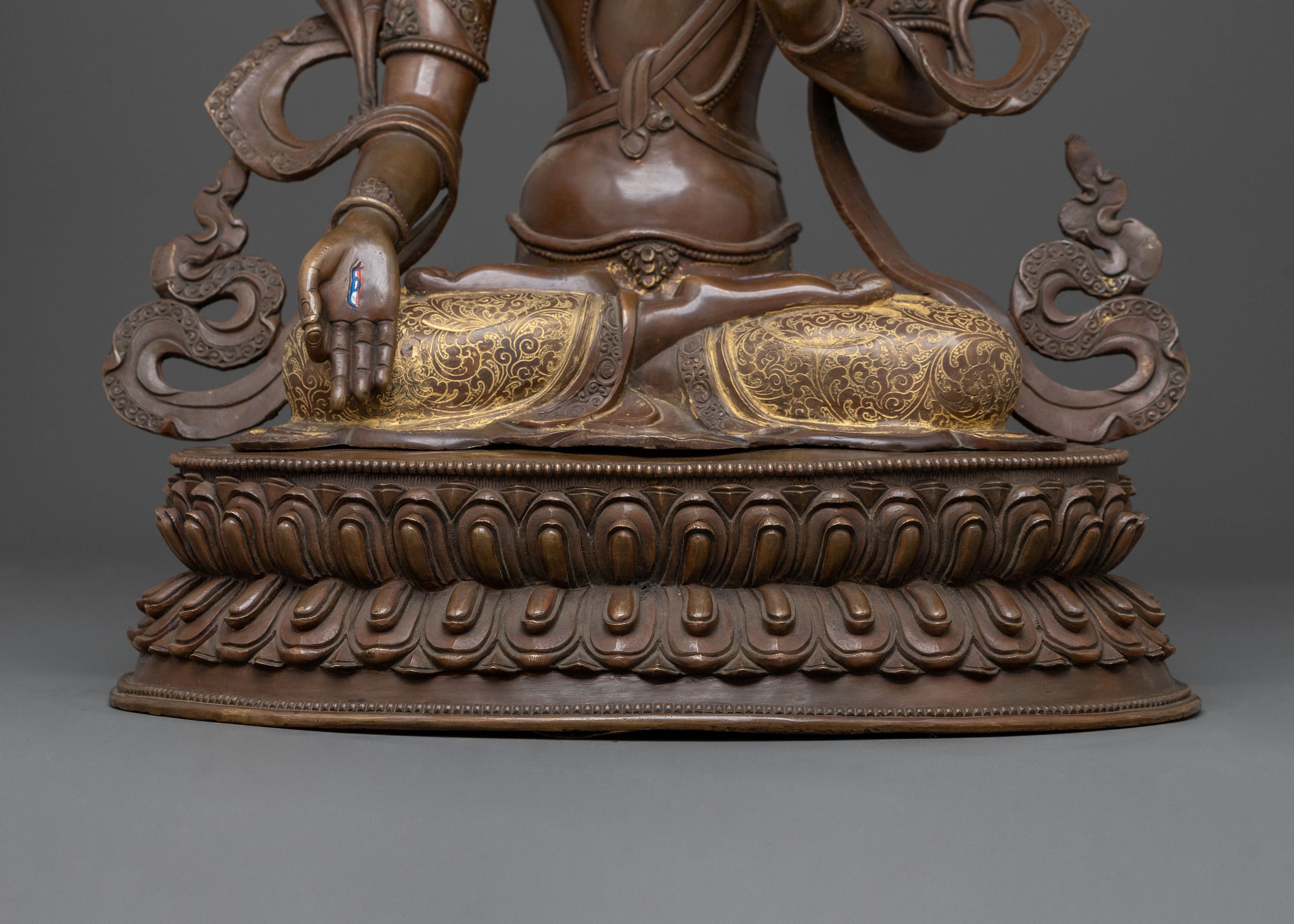 White Tara Oxidized Copper Statue | Long Life Icon