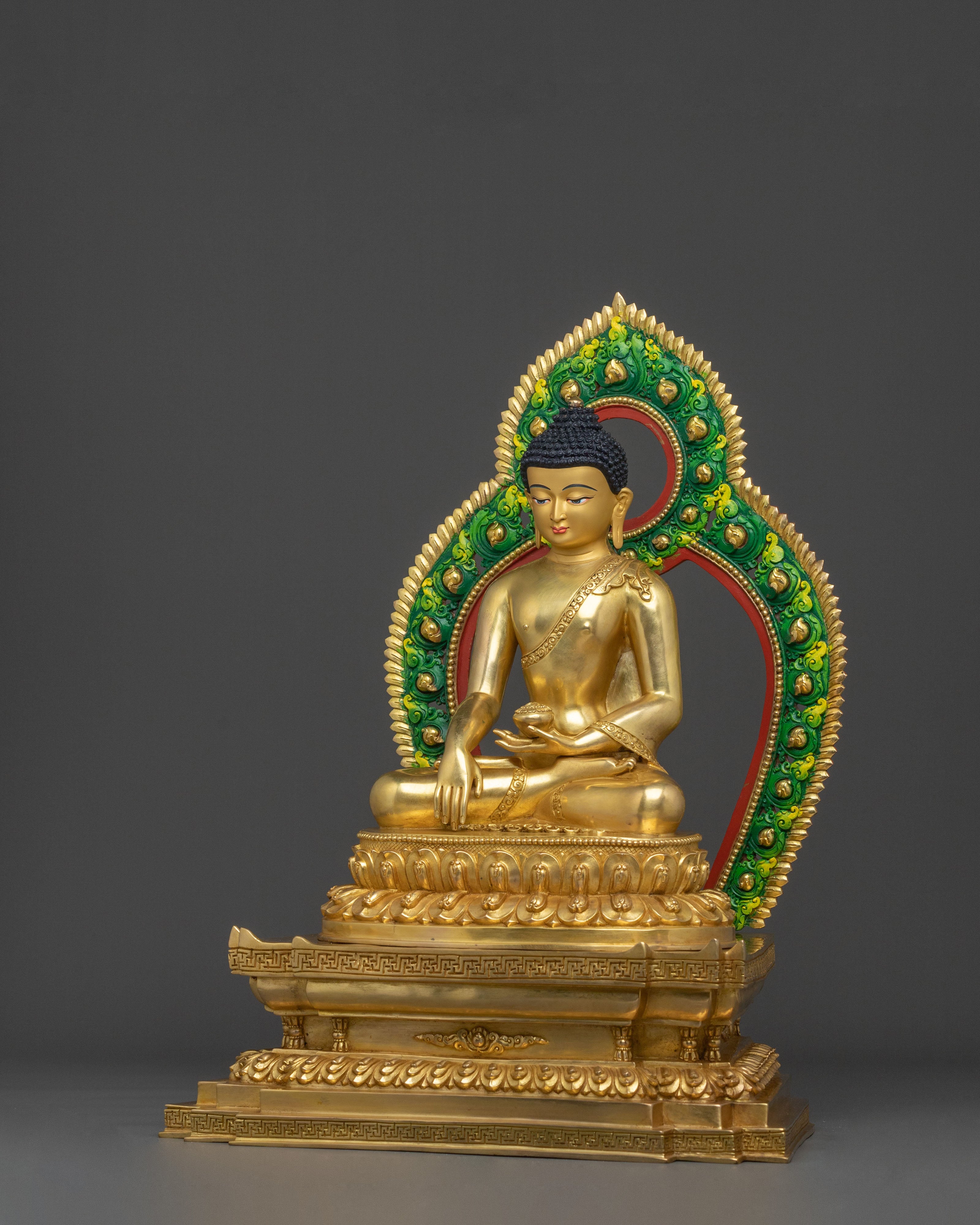 Shakyamuni Buddha Sculpture Seated on a Throne