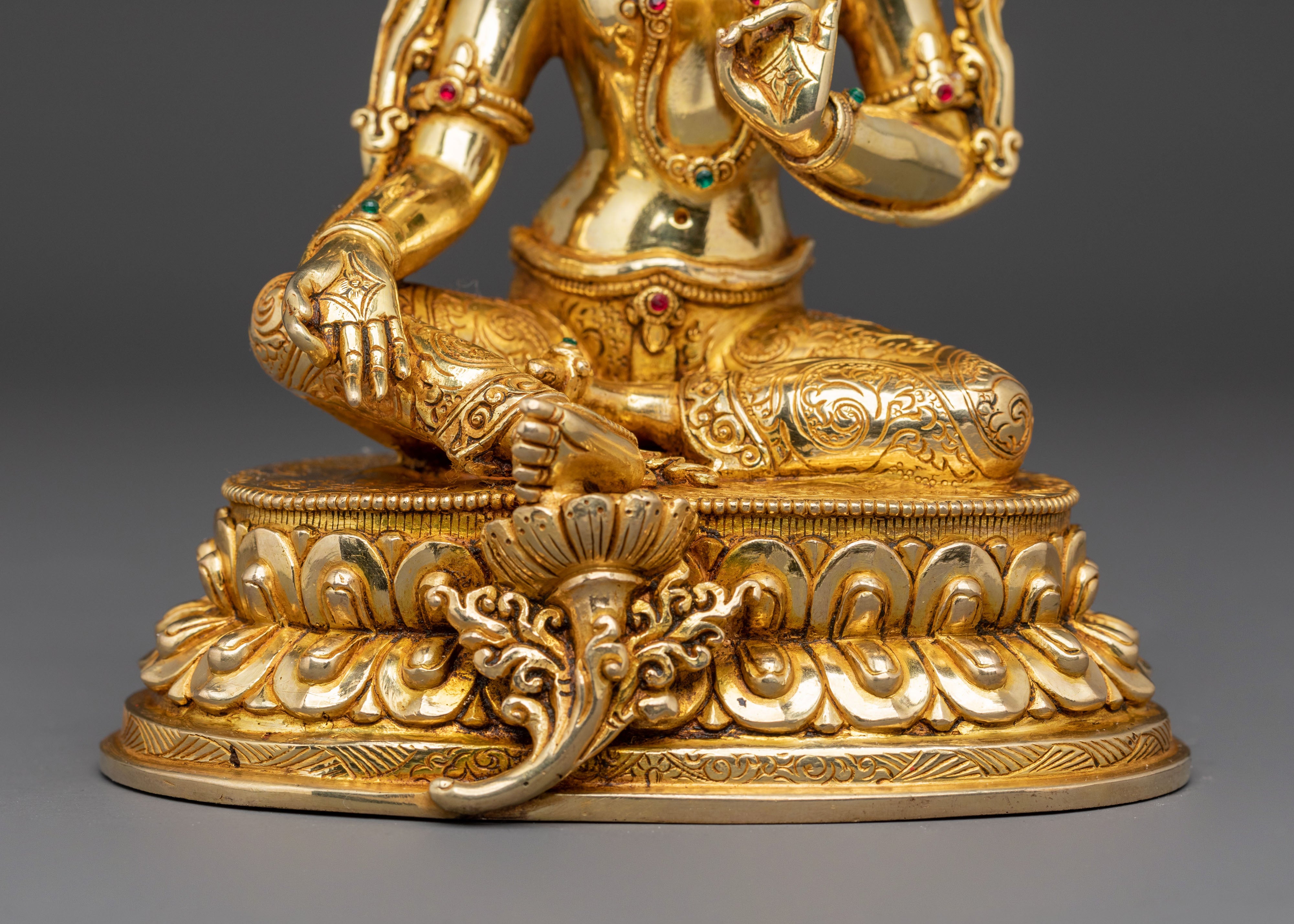 Spiritual Green Tara Compassion Statue | Gold Gilded Statue